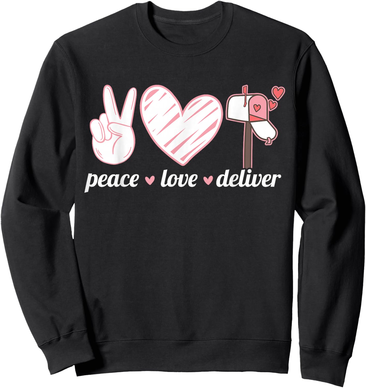 Peace Love Deliver Postal Worker Ballot Voting By Mail Sweatshirt - Sweatshirt | Black