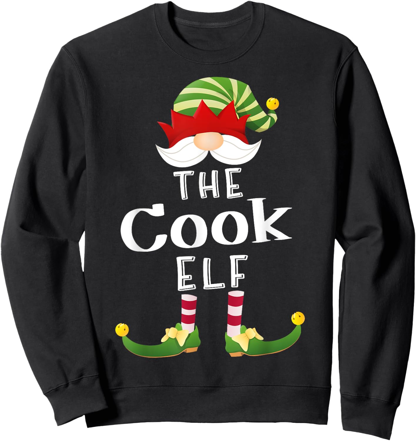 Cook Elf Group Christmas Funny Pajama Party Sweatshirt - Sweatshirt | Black