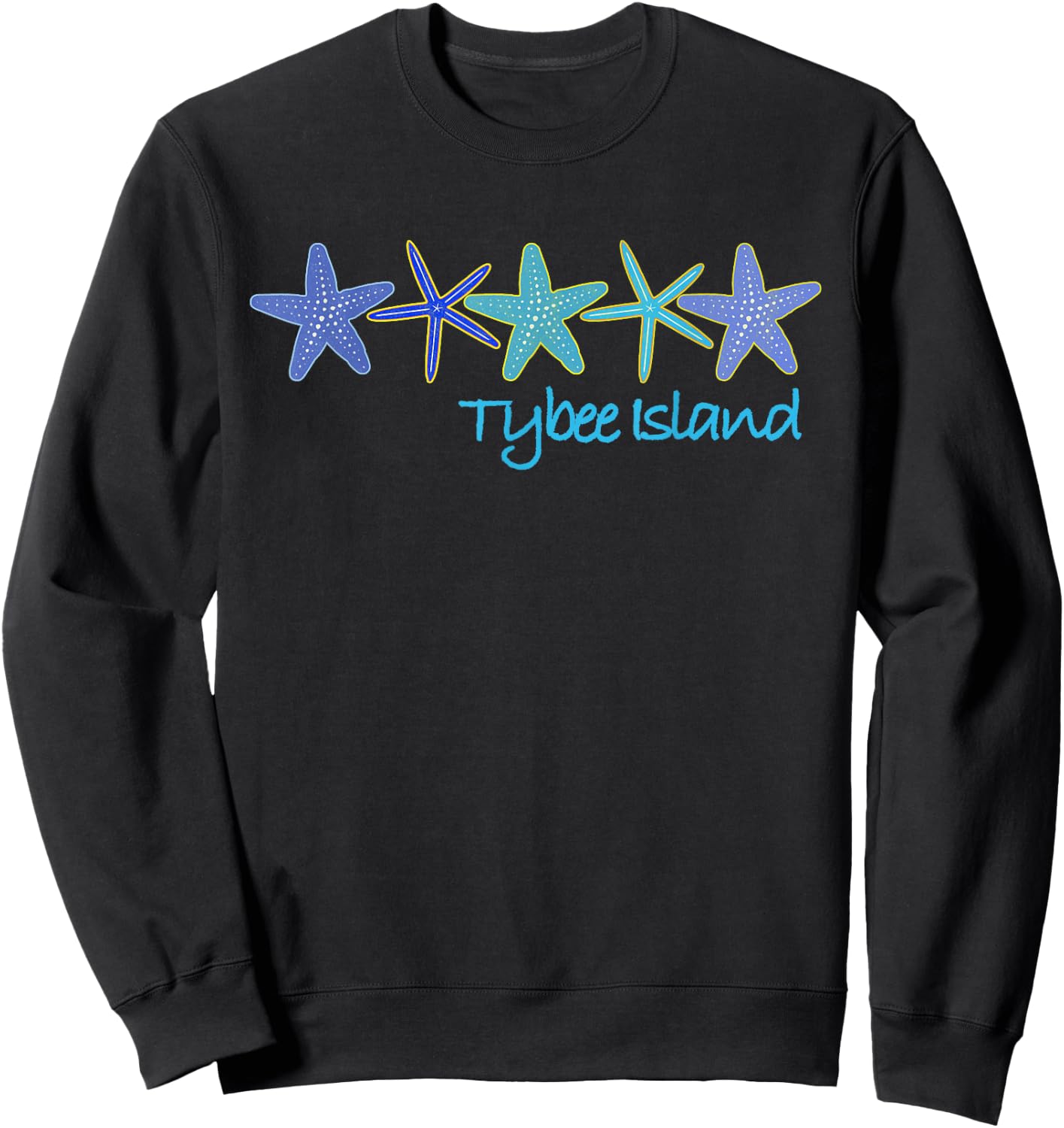 Tybee Island Tropical Vacation Beach Sweatshirt - Sweatshirt | Black