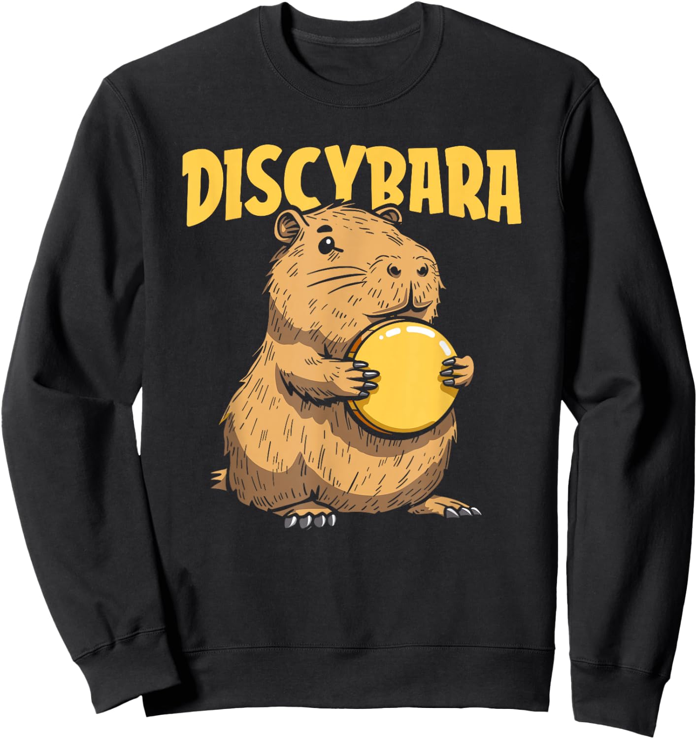 Discybara Golf Frisbee Outdoor Sport - Disc Capybara Sweatshirt - Sweatshirt | Black
