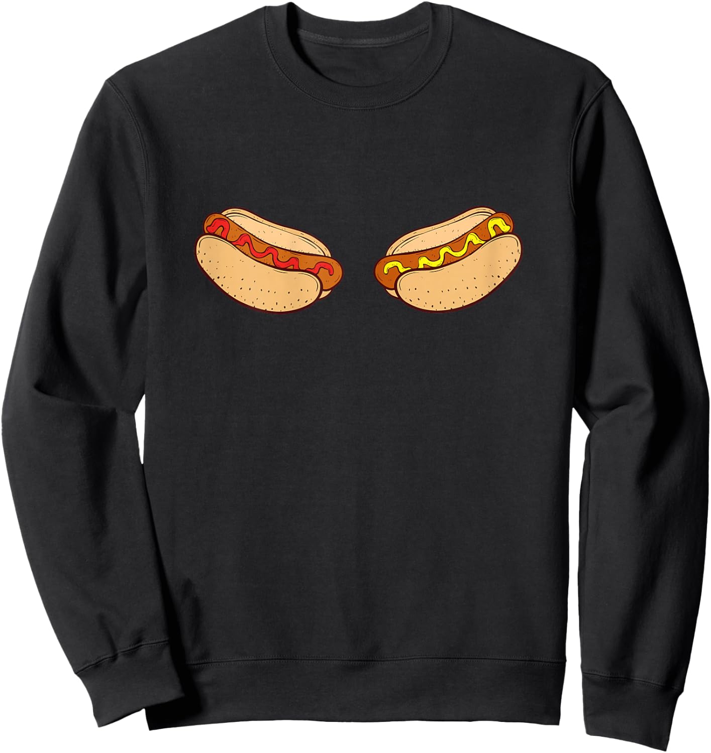 Funny Hot Dog Boobs Sexy Fast Food Fun Design for cool Women Sweatshirt - Sweatshirt | Black