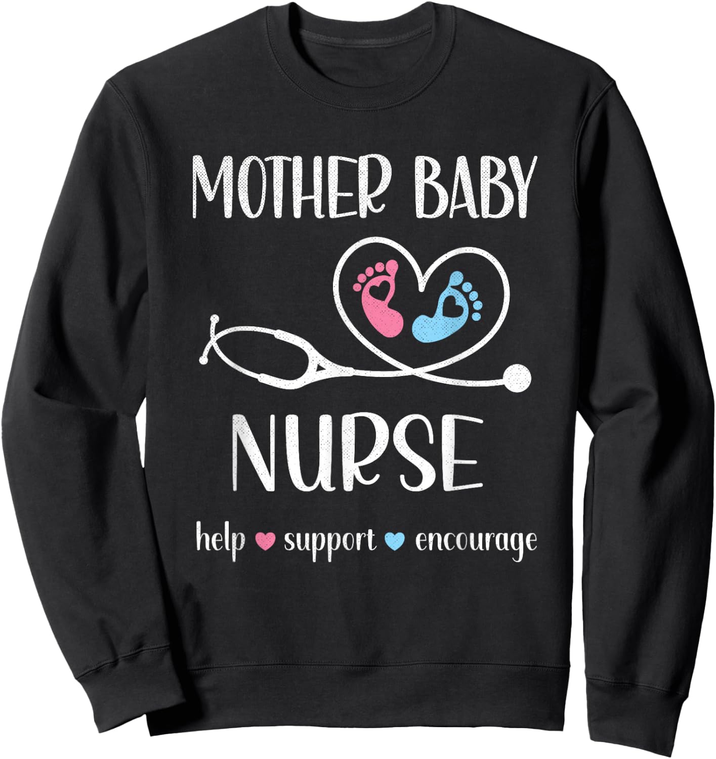 Mother Baby Nurse Appreciation | Postpartum Nursing Student Sweatshirt - Sweatshirt | Black