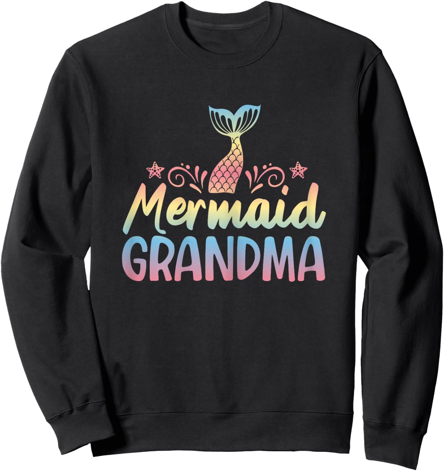 Mermaid Grandma Underwater Grandmother Myth Folklore Sweatshirt - Sweatshirt | Black