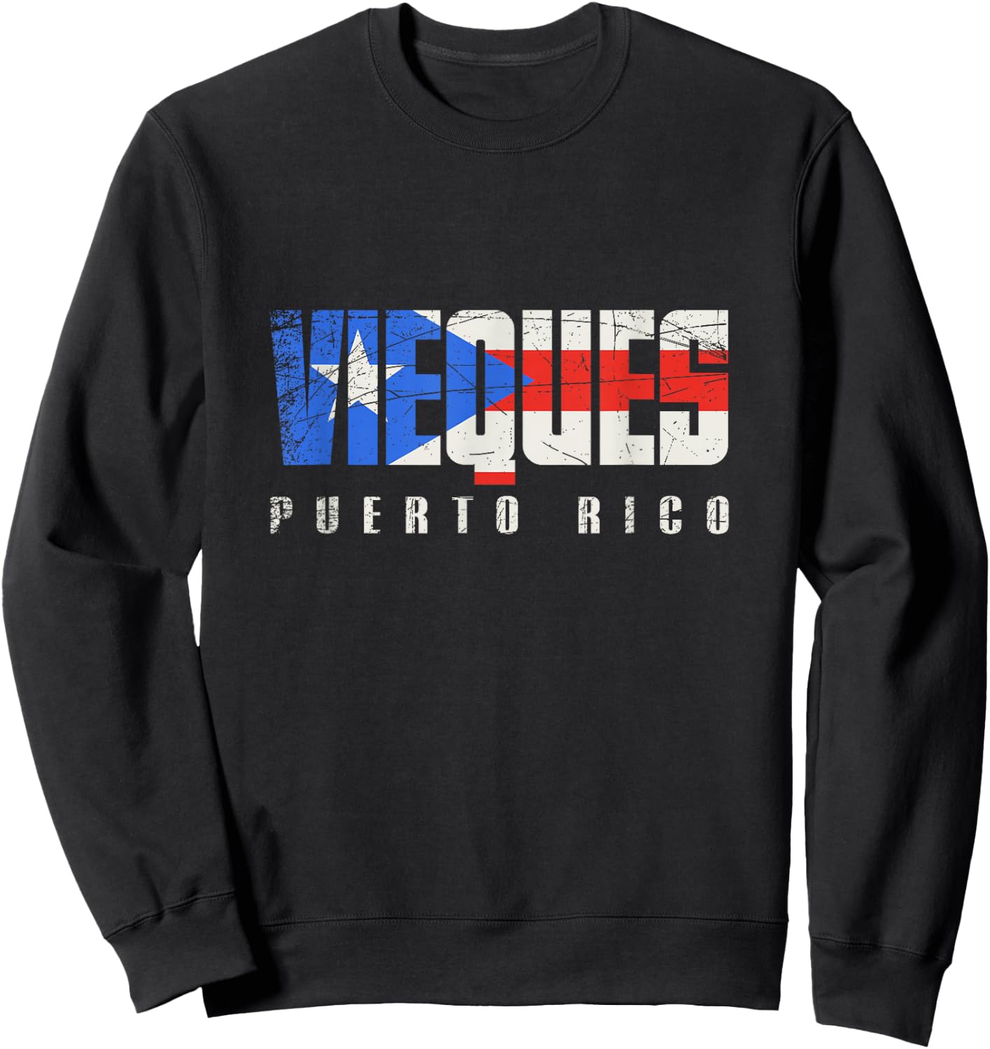Puerto Rican flag Vieques Puerto Rico Sweatshirt - Sweatshirt | Black