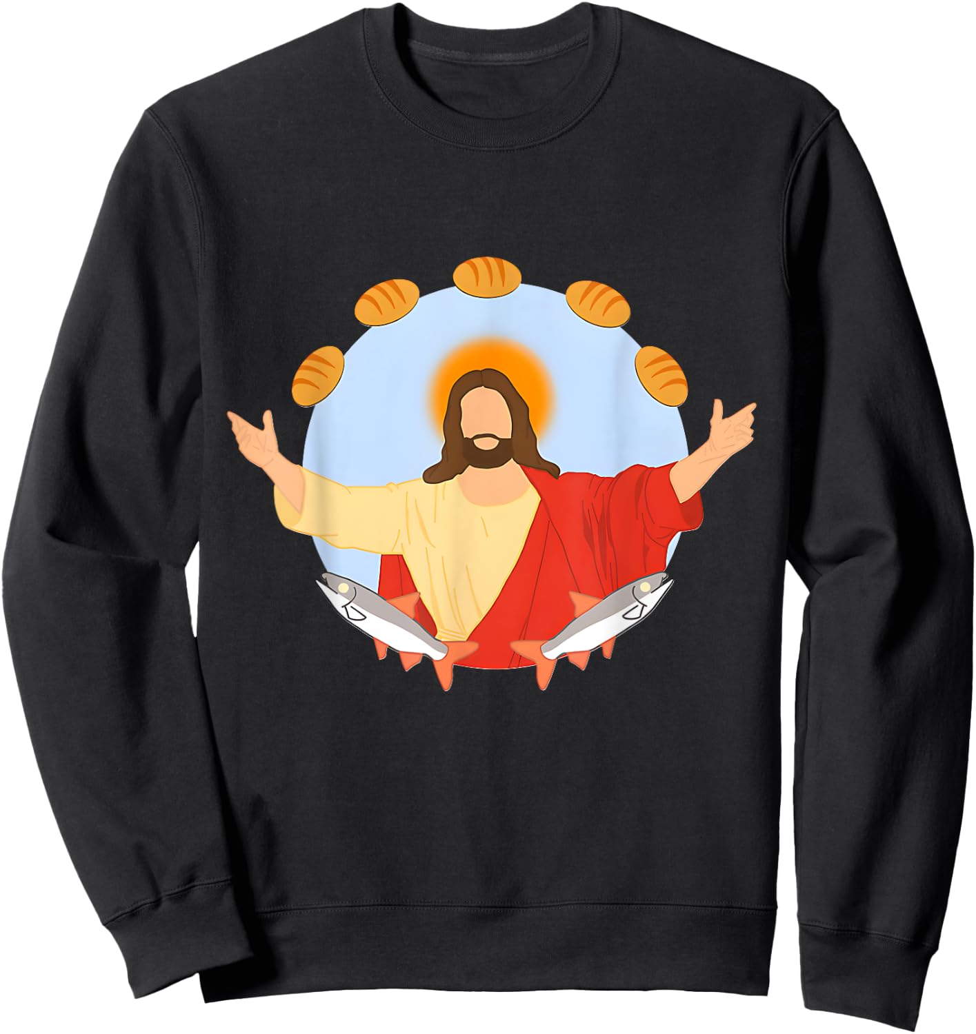 Five Loaves, Two Fish Christian Sweatshirt - Sweatshirt | Black