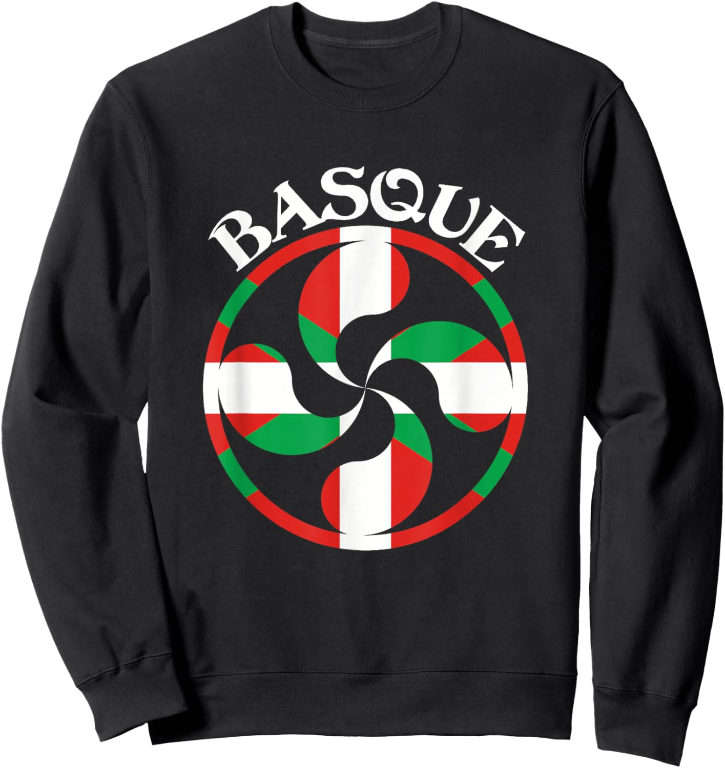Basque Flag Lauburu, Basque Lauburu, Basque Country, Basque Sweatshirt - Sweatshirt | Black
