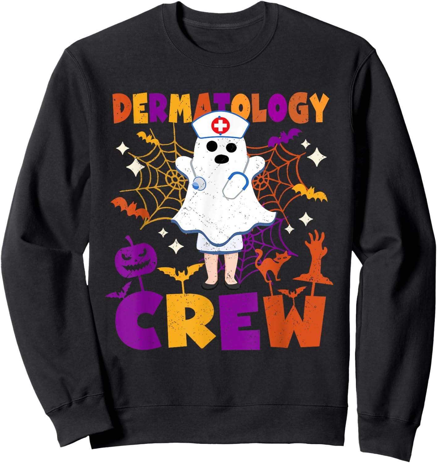 Dermatology Nurse Crew Matching Halloween Costume Sweatshirt - Sweatshirt | Black