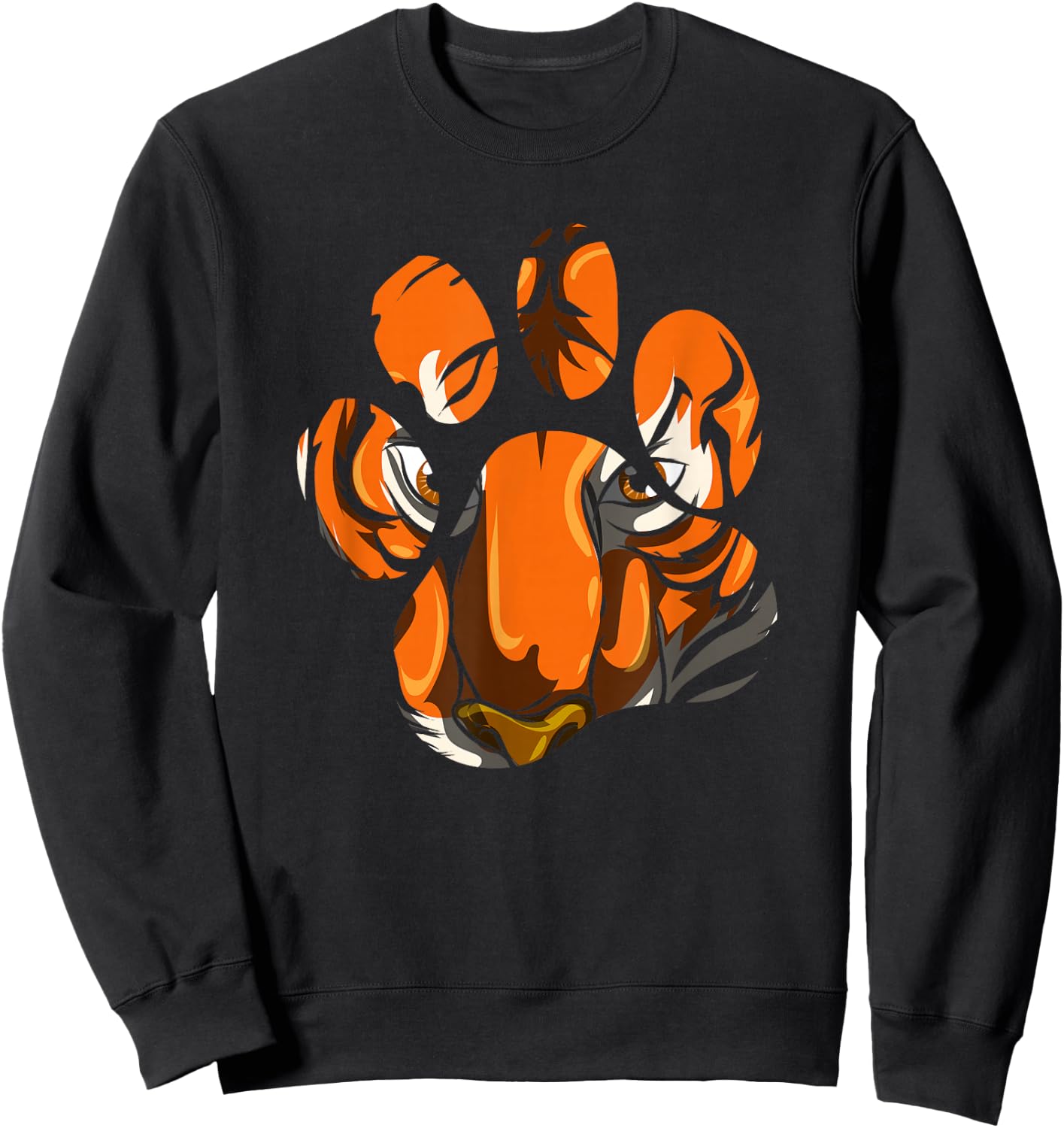 Tiger Paw Big Cat Tiger Men Women Kids Sweatshirt - Sweatshirt | Black