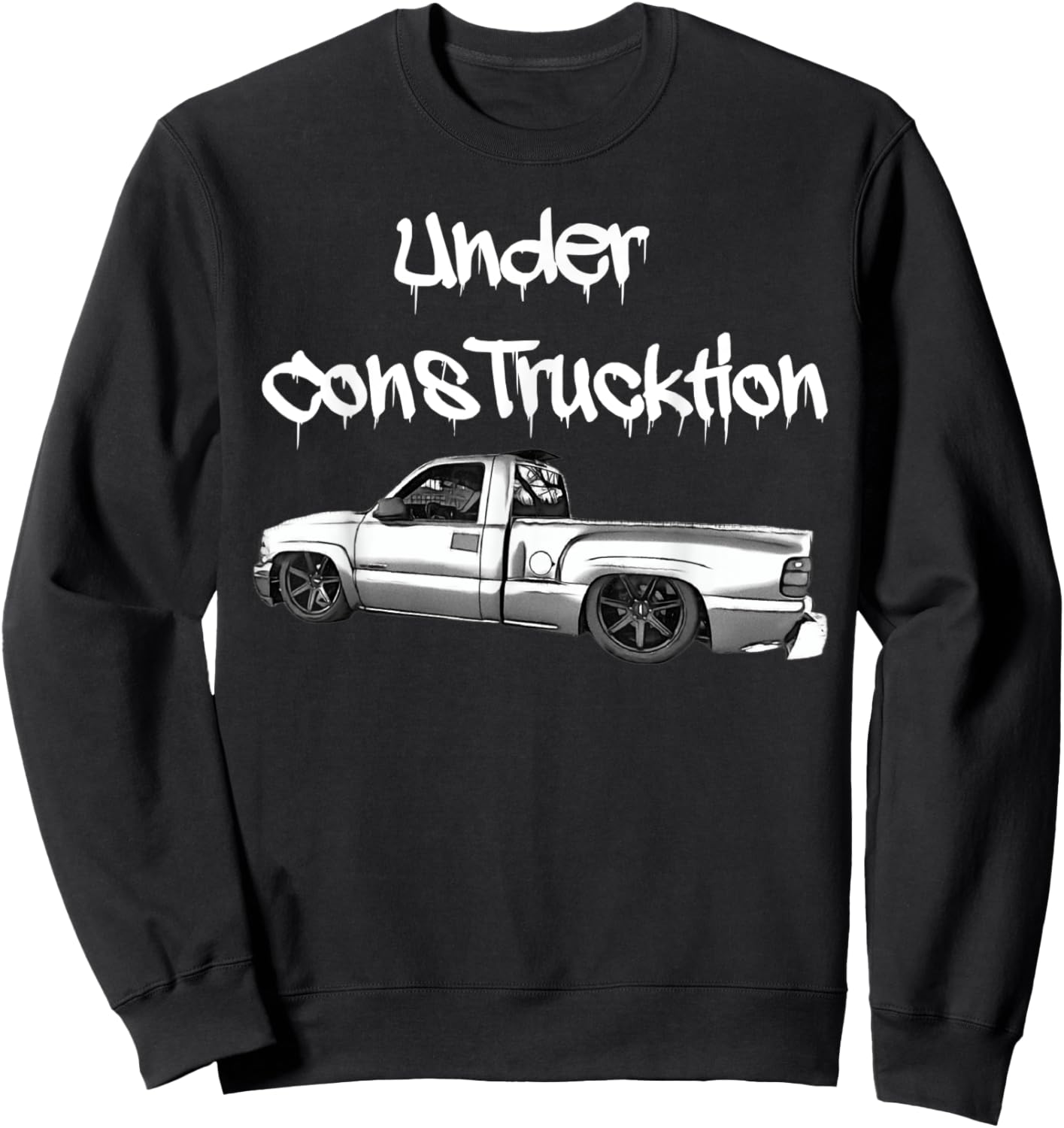 Funny Under Construction Silverado truck Sweatshirt - Sweatshirt | Black