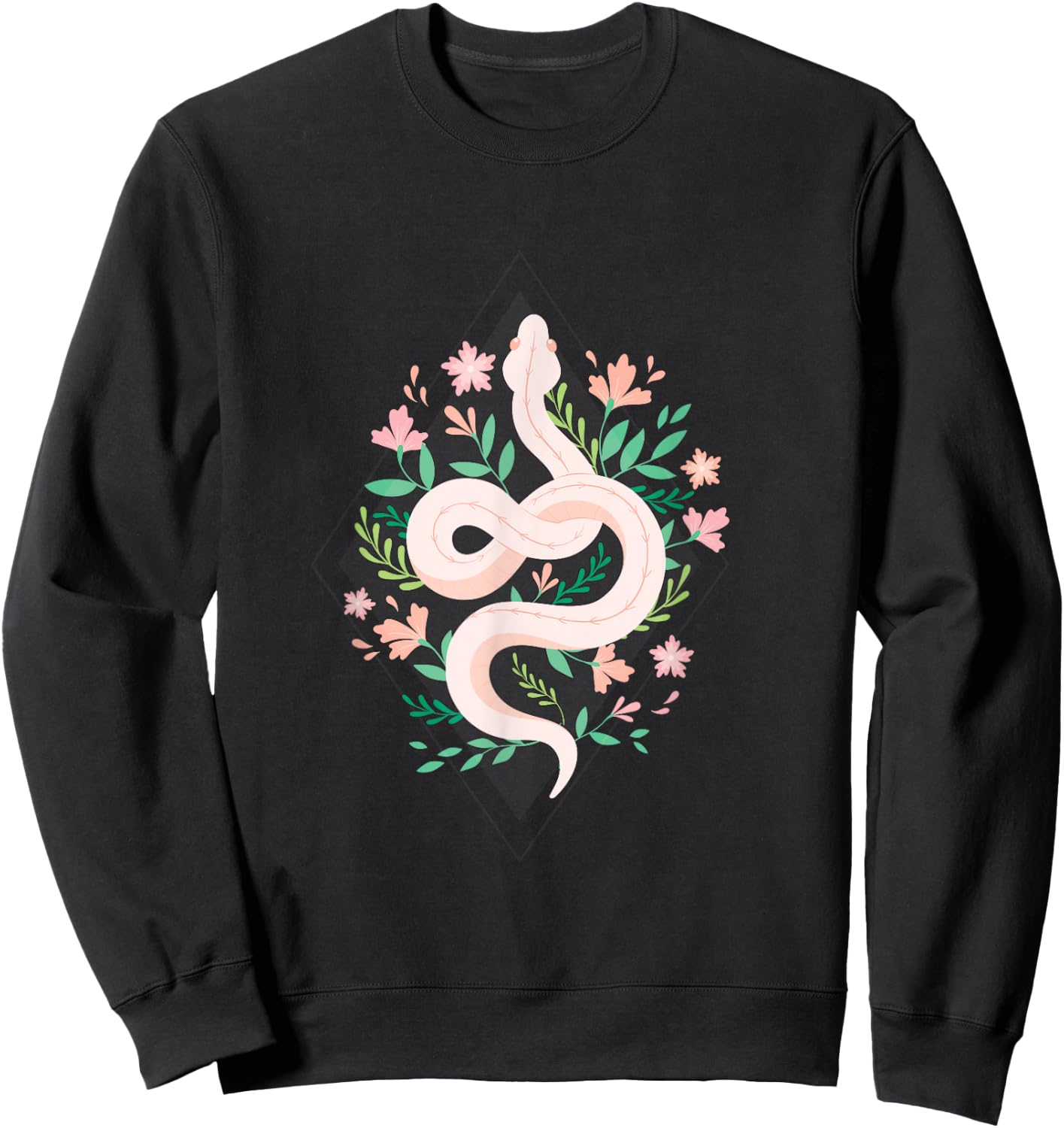 Snake Reptile Flowers Poisonous Python Cobra Animal Gift Sweatshirt - Sweatshirt | Black