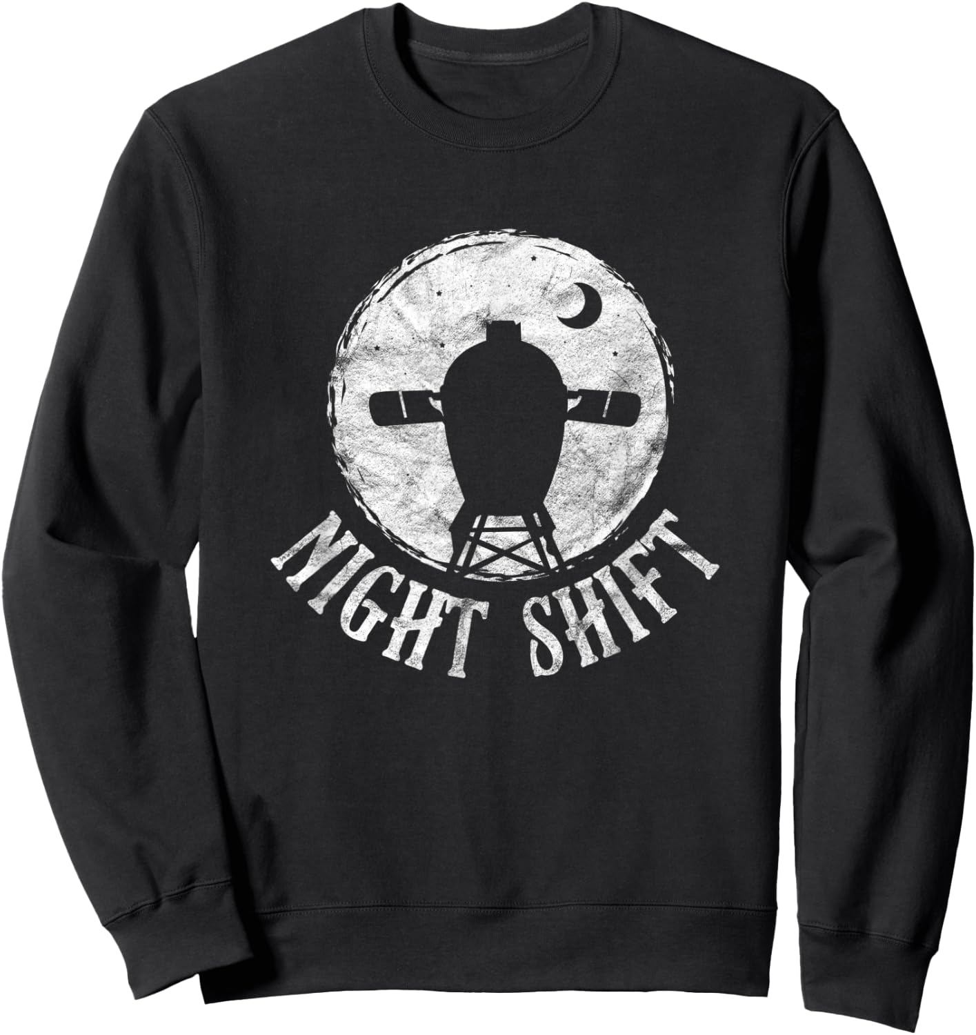 BBQ Barbeque Grilling Funny Night Shift Grill Big Egg Smoker Sweatshirt - Sweatshirt | Black