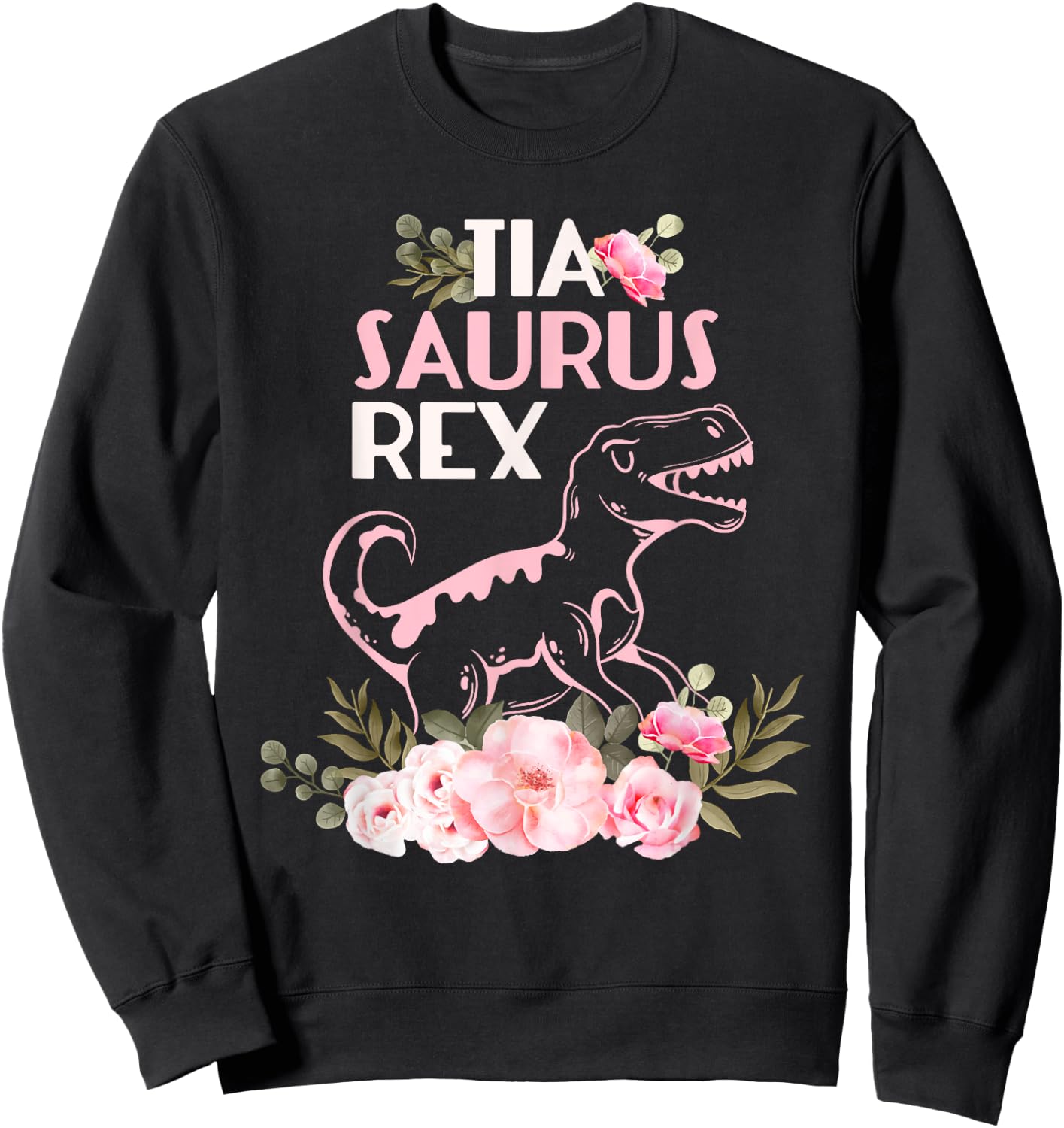 Funny Spanish Mother's Day, Auntie Gift gift | Tia Saurus Re Sweatshirt - Sweatshirt | Black