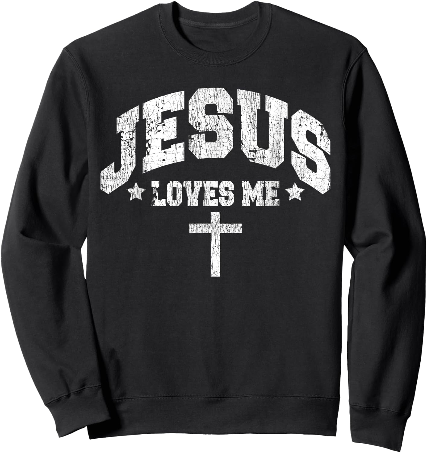 Jesus Loves Me Vintage Style Men Sweatshirt - Sweatshirt | Black