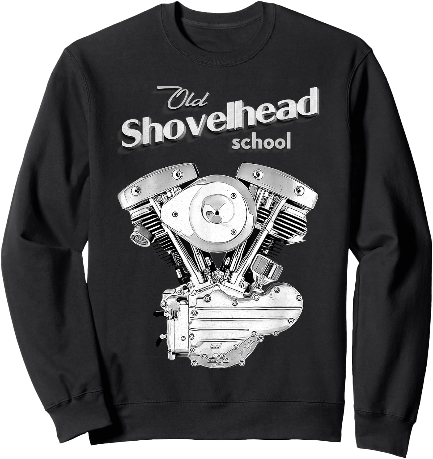 Vintage HD Shovelhead Motorcycle FLH Engine Motor Biker Sweatshirt - Sweatshirt | Black