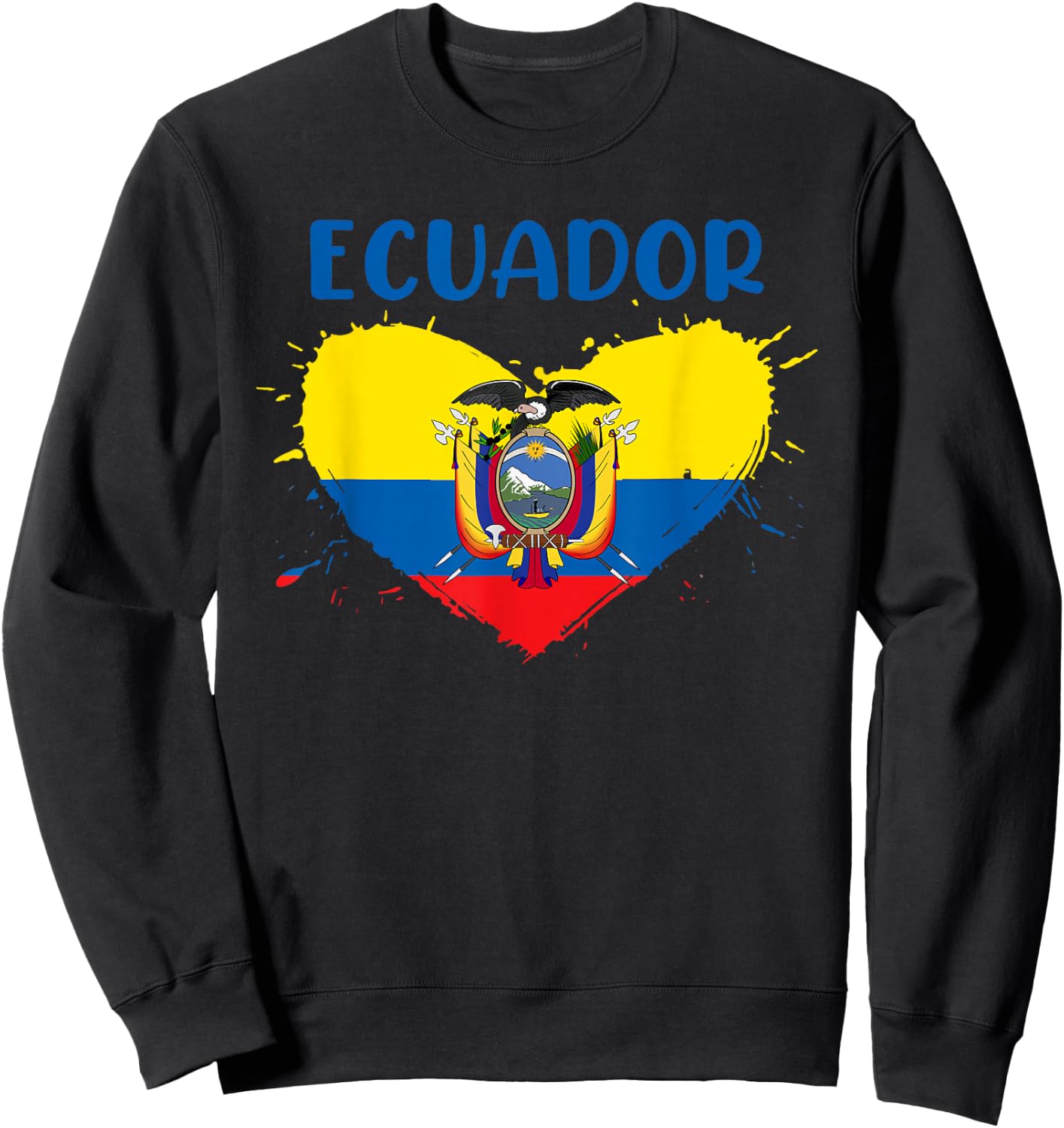 Patriotic Ecuadorian People Citizen Of Ecuador Equador Flag Sweatshirt - Sweatshirt | Black