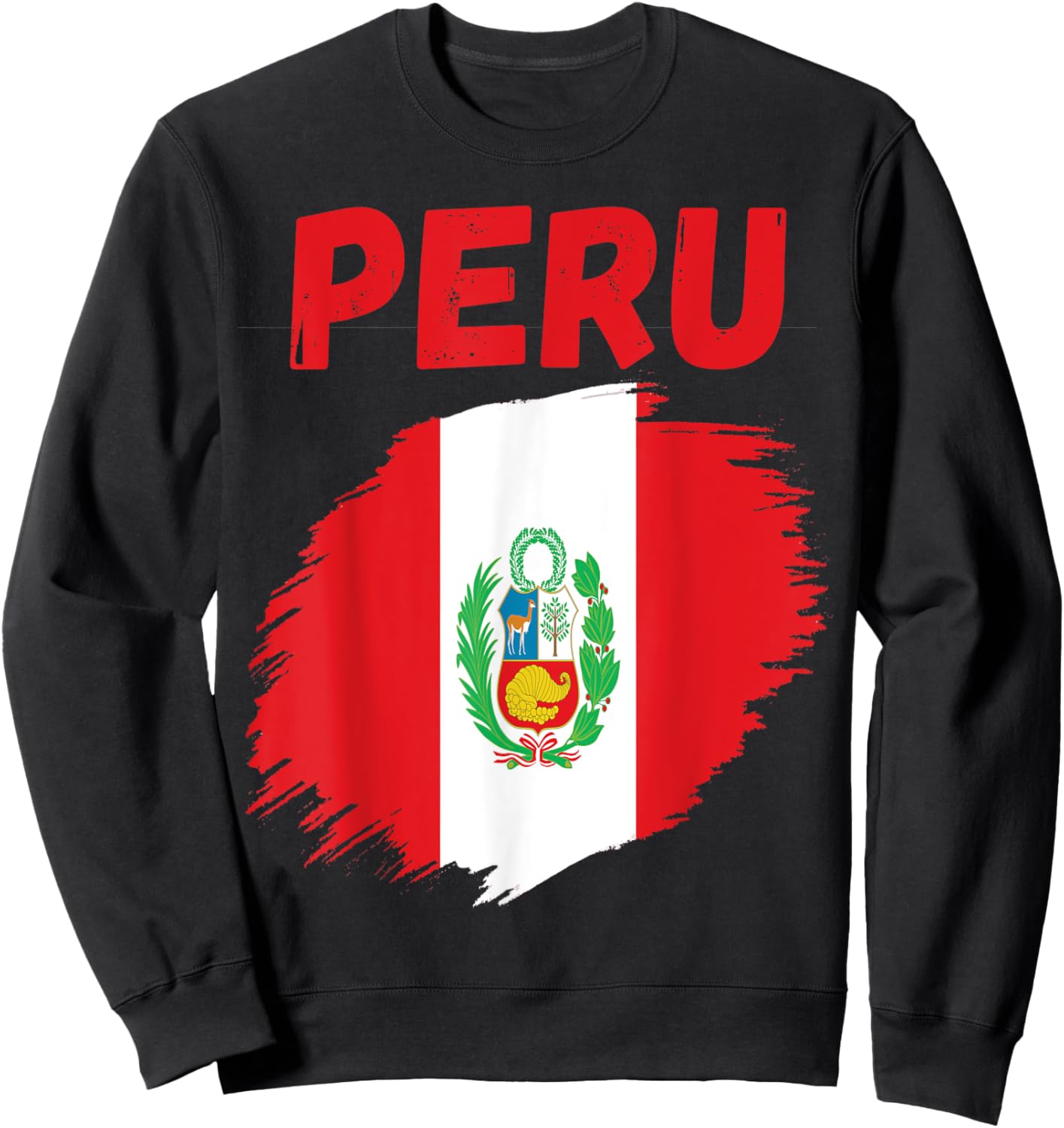 Peru Flag Sweatshirt - Sweatshirt | Black