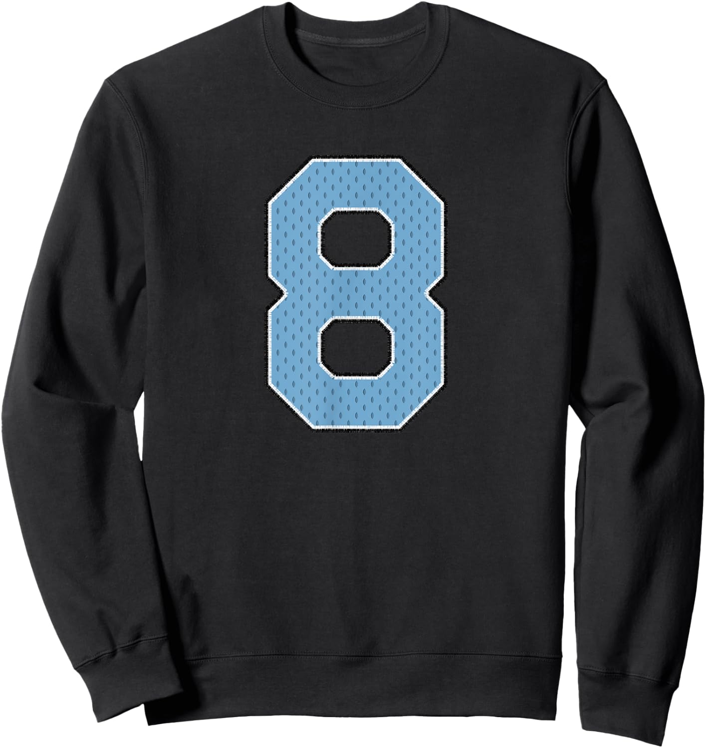 Sports Jersey Player Supporter Light Blue Number 8 Sweatshirt - Sweatshirt | Black