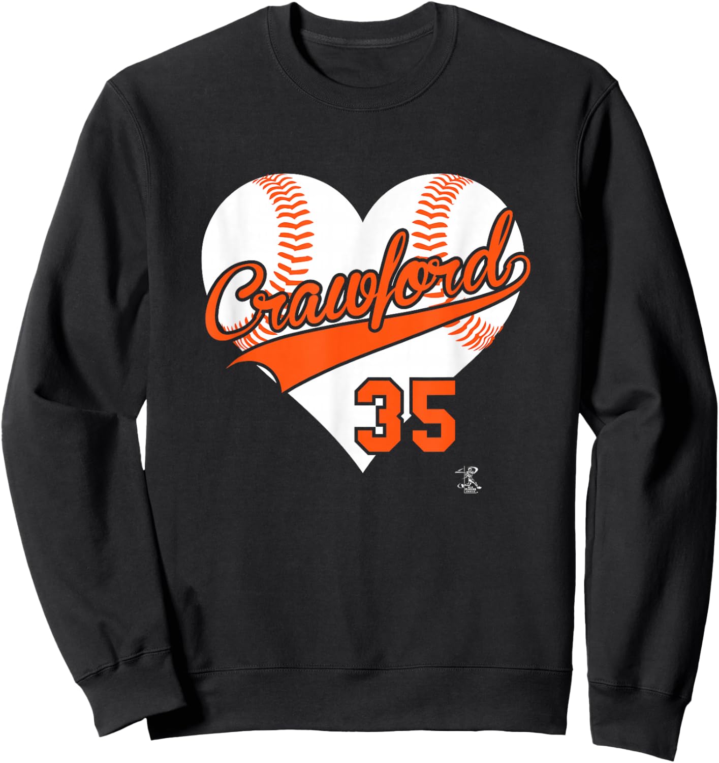 Brandon Crawford Baseball Heart Gameday Sweatshirt - Sweatshirt | Black