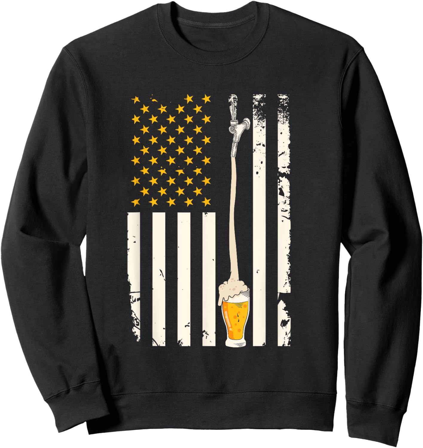 Patriotic American Brewer US Flag Craft Beer Women Men Sweatshirt - Sweatshirt | Black