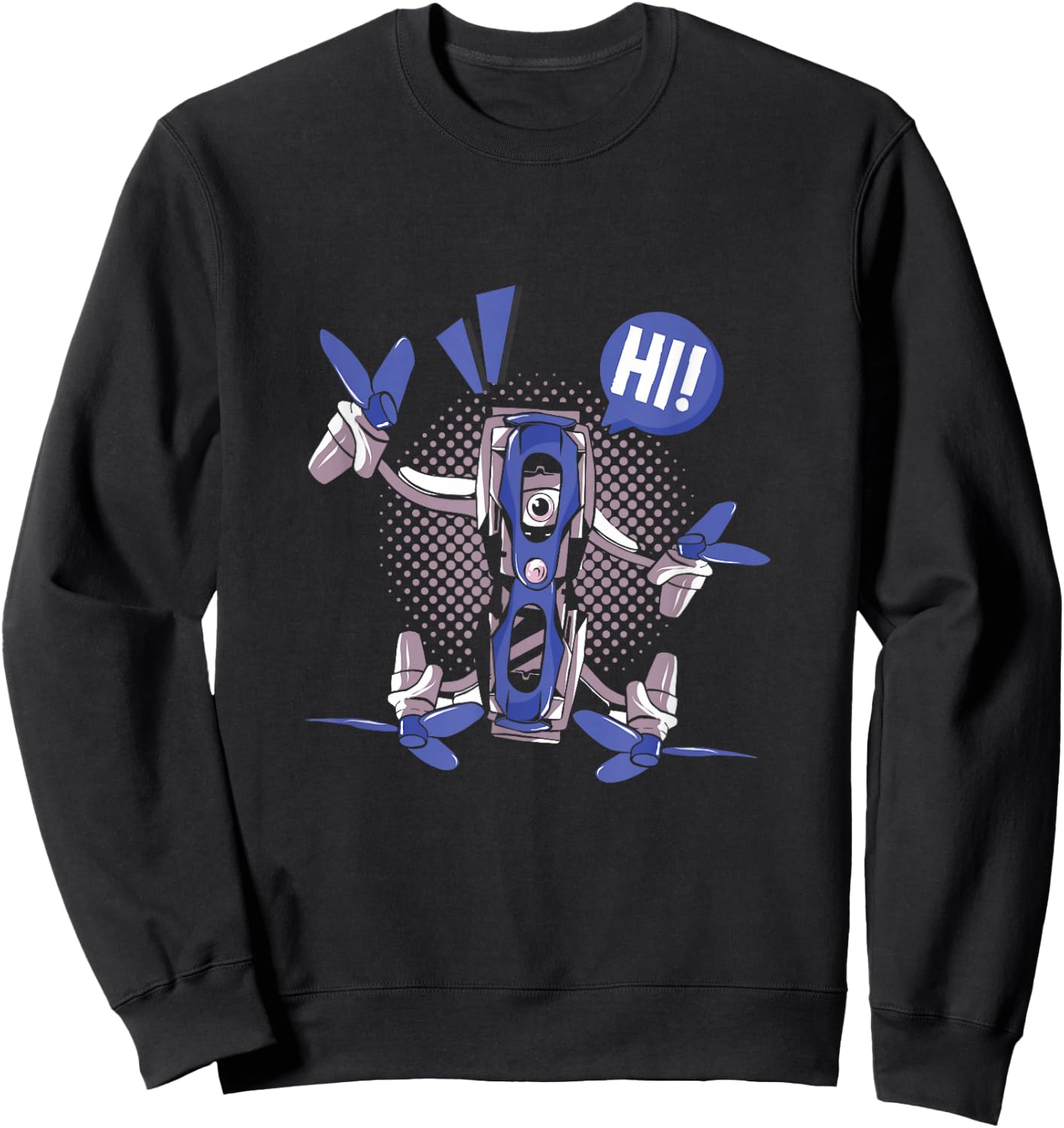 Fantastic FPV Racer Photographer Drone Quadcopter Pop Art Sweatshirt - Sweatshirt | Black