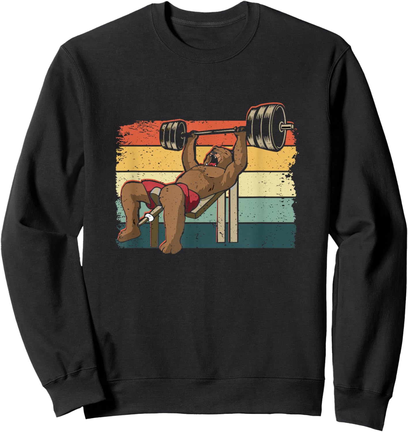 Powerlifter Weightlifting Bench Press Bear Powerlifting Sweatshirt - Sweatshirt | Black