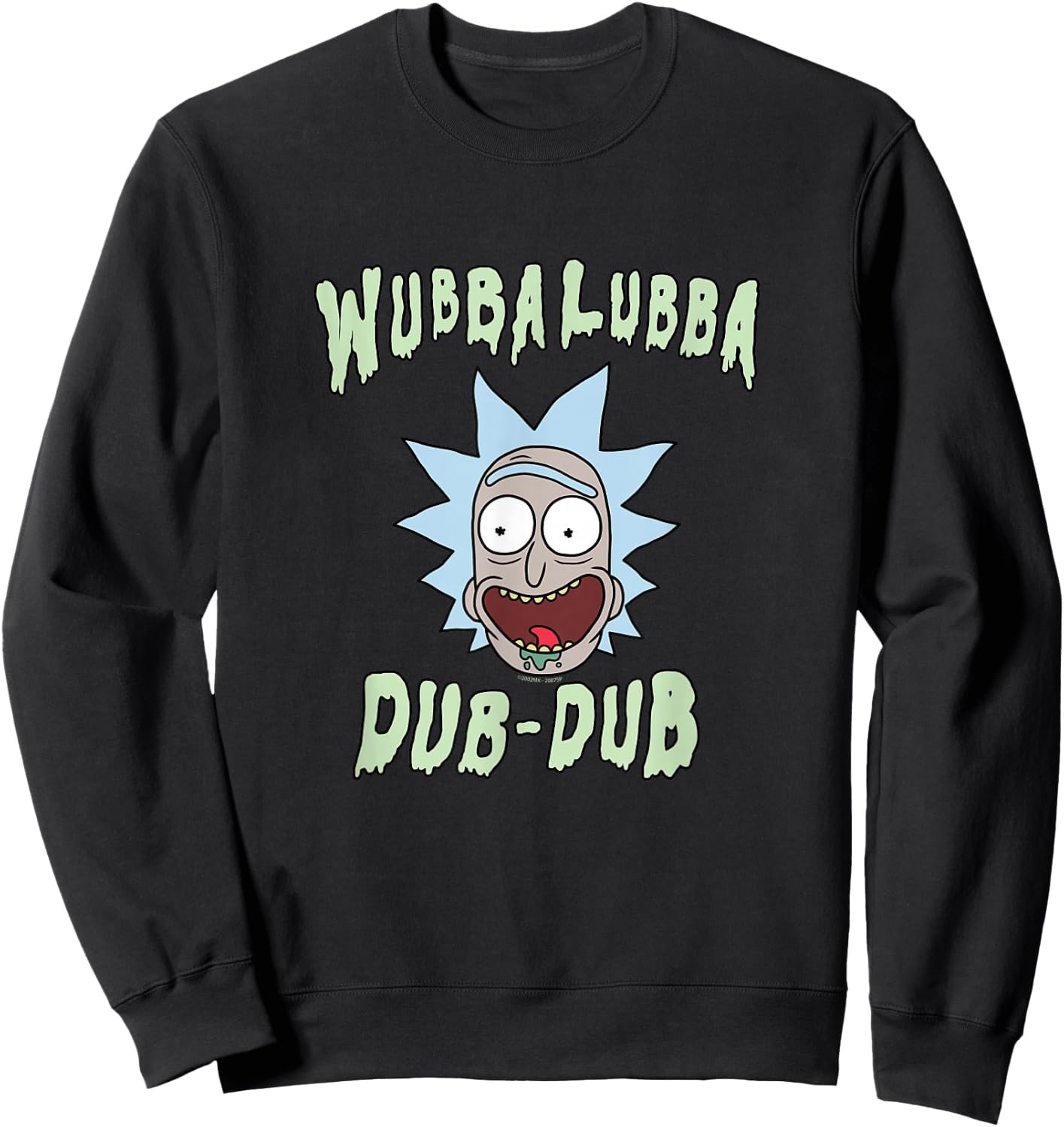 Rick and Morty Wubba Lubba Dub-Dub Drippy Text Sweatshirt - Sweatshirt | Black