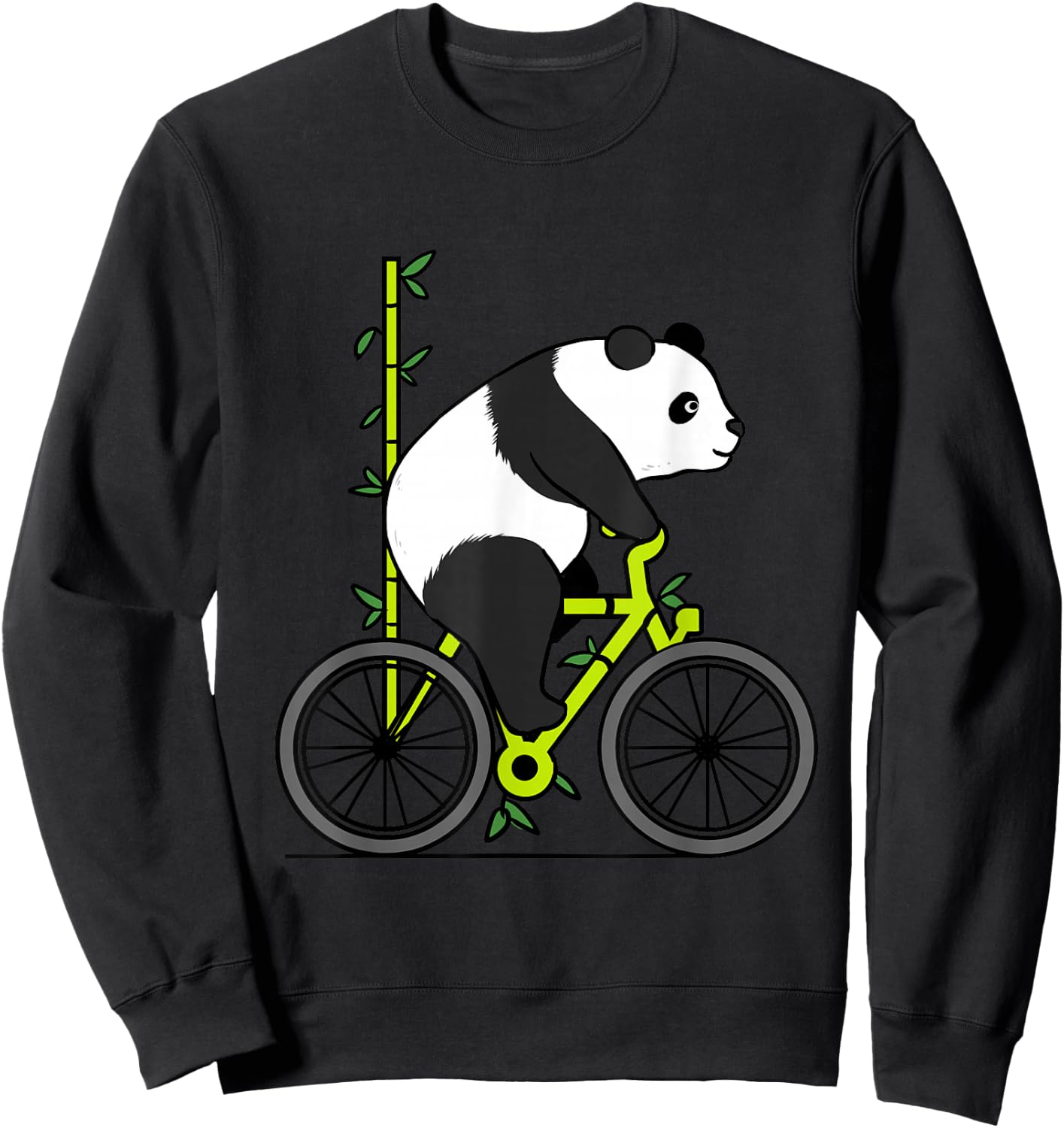 Panda Riding Bike Sweatshirt - Sweatshirt | Black