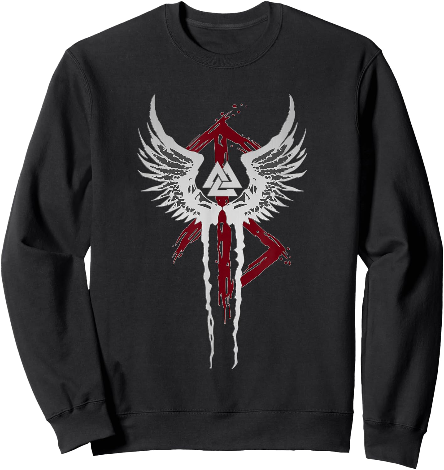 Valkyrie Symbol Valknut Odin Wings Vikings Asgard Valhalla Sweatshirt - Sweatshirt | Black