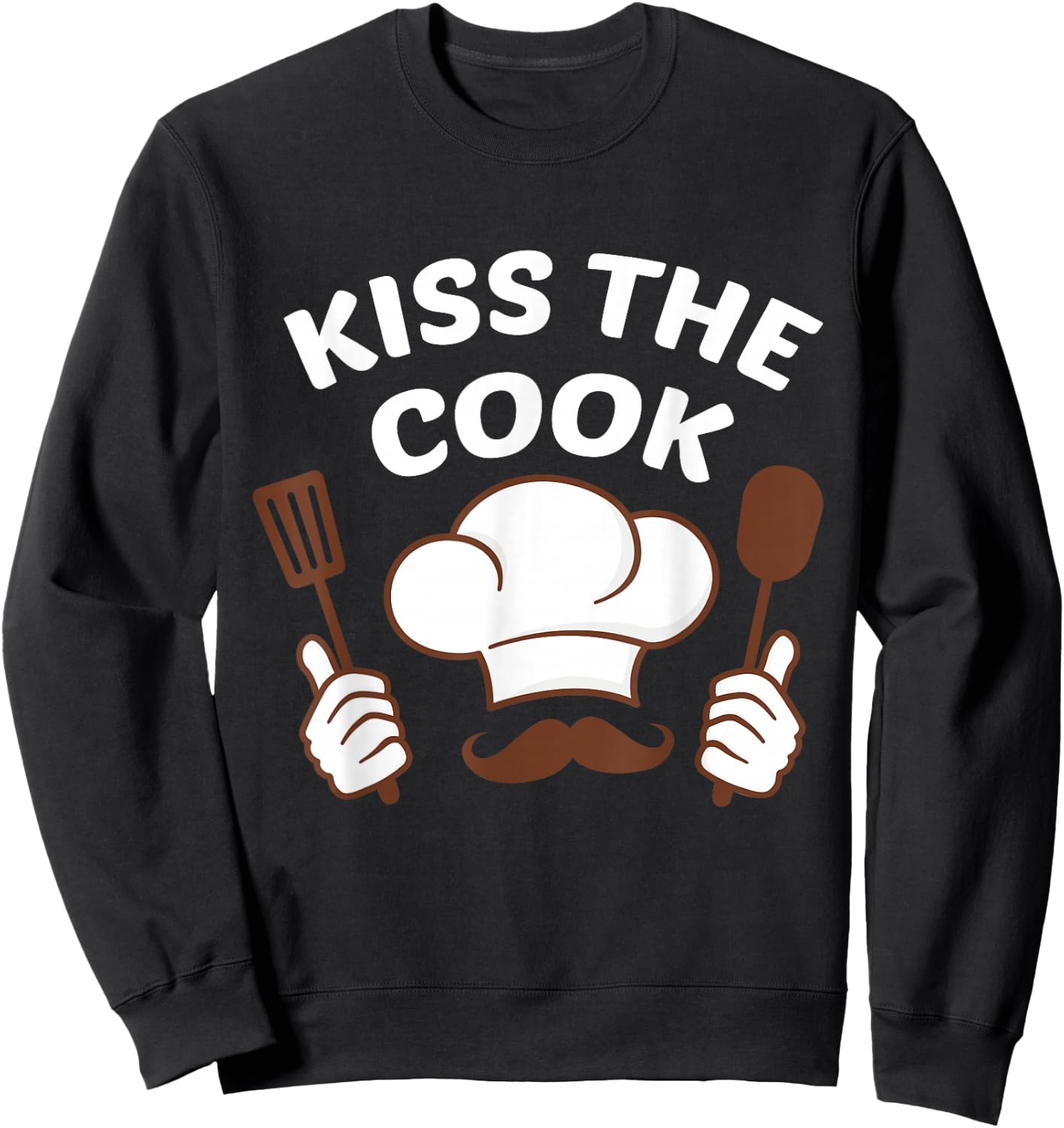 Grillmeister Chef Baker Kitchen Staff Kiss The Cook Sweatshirt - Sweatshirt | Black