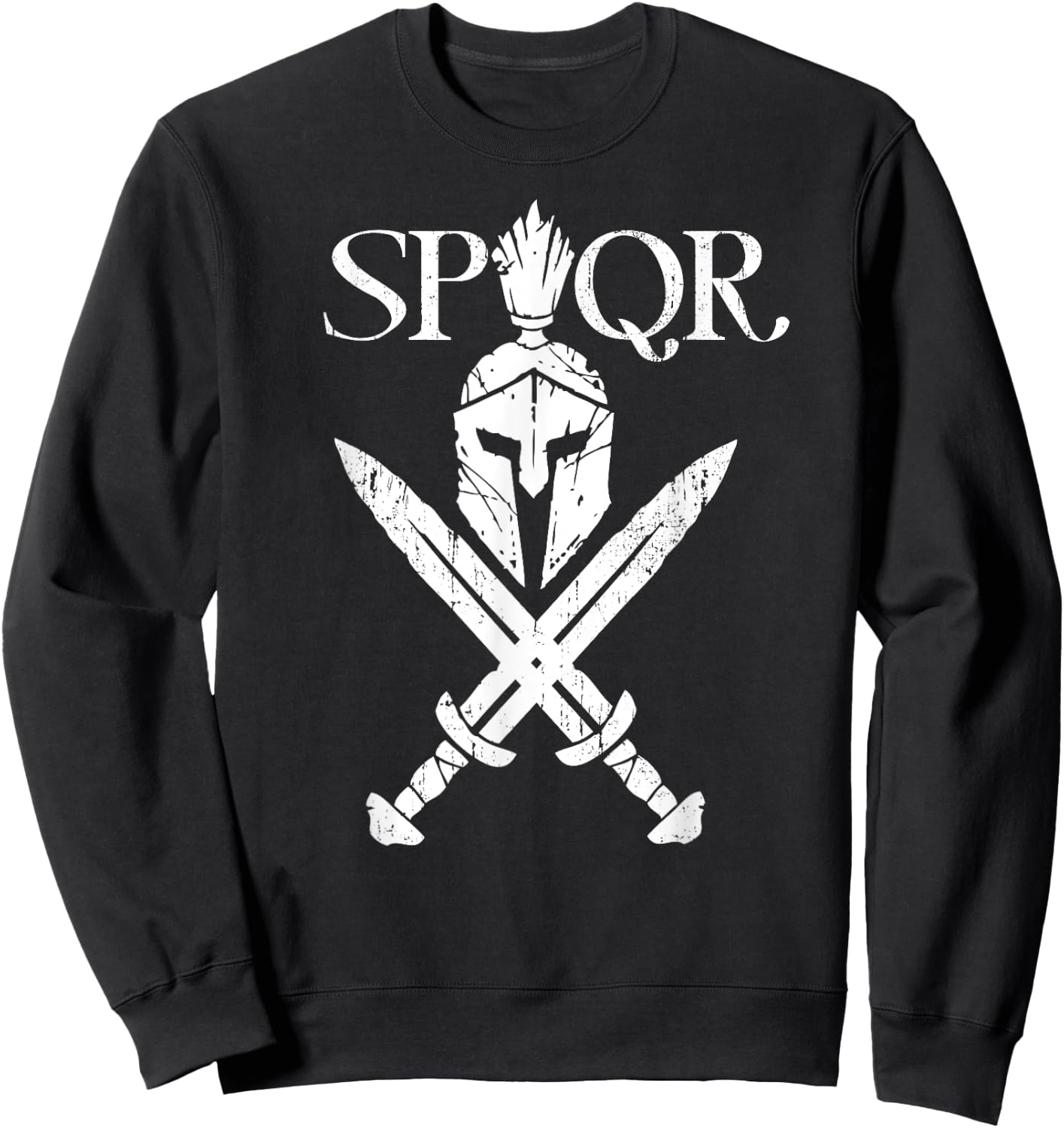 SPQR Roman Legion Soldier Gladiator Warrior Swords Helmet Sweatshirt - Sweatshirt | Black