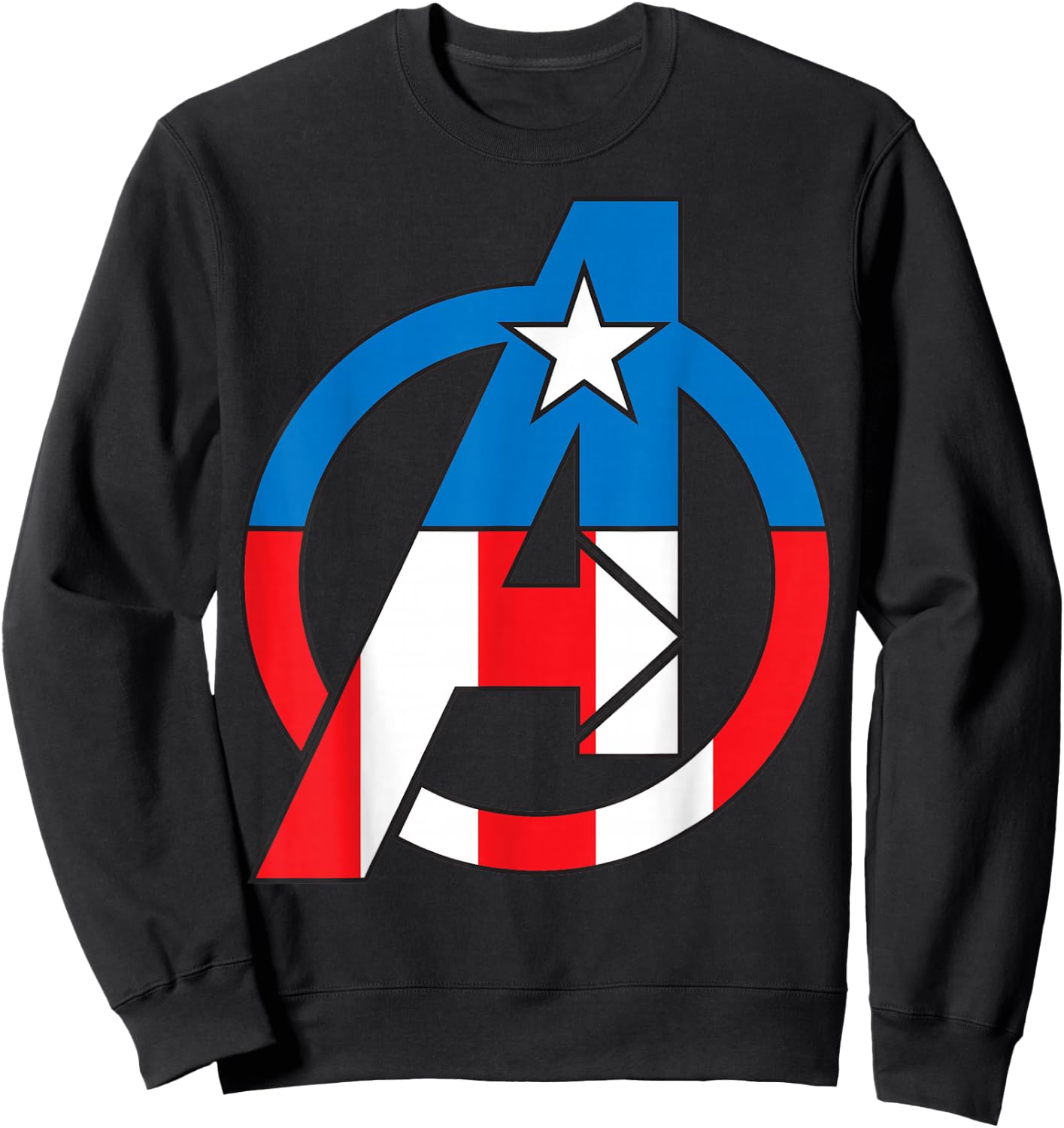 Marvel Avengers Captain America Costume Fill Logo Sweatshirt - Sweatshirt | Black