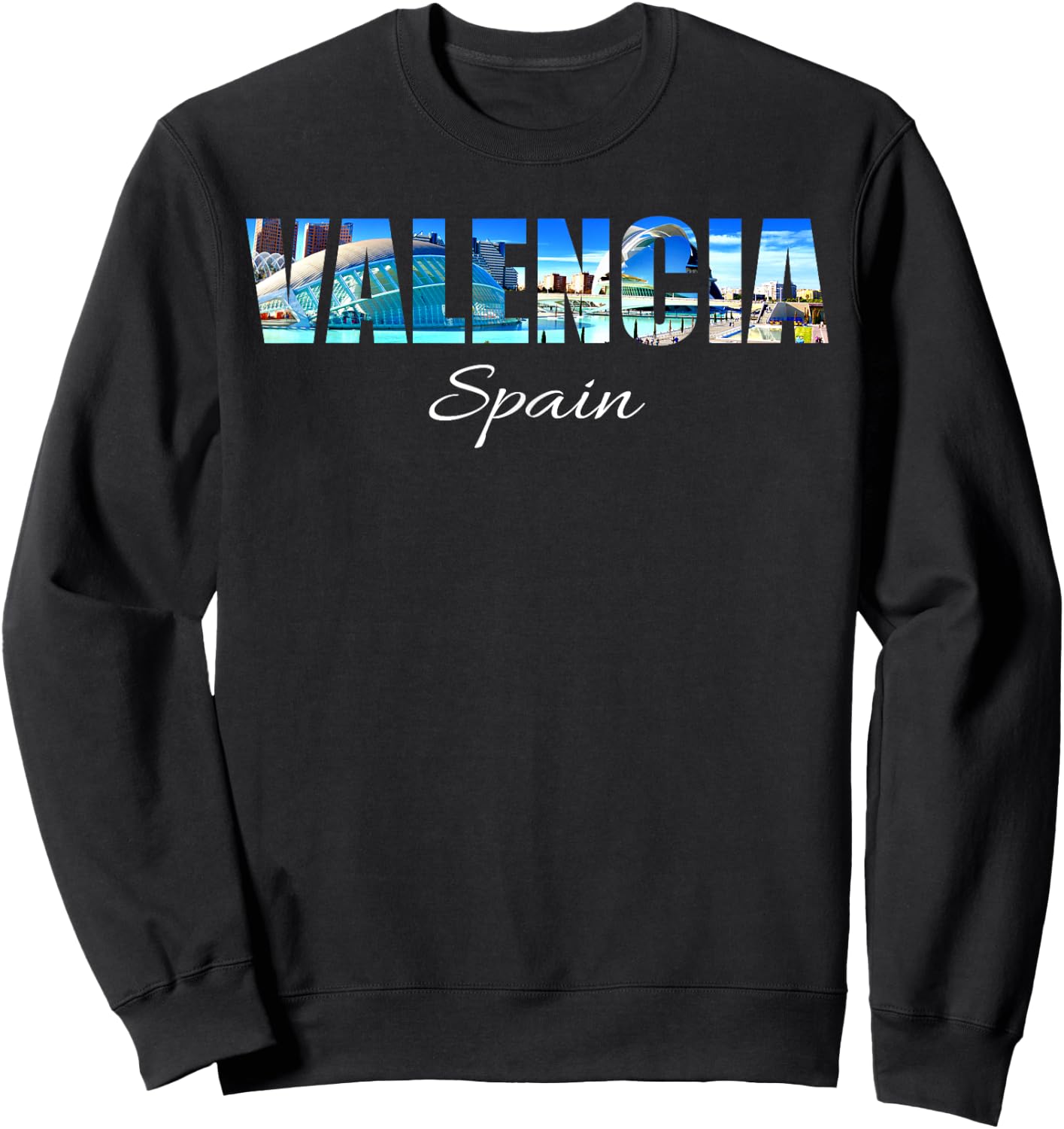 Valencia City Photography - Spain Souvenir Sweatshirt - Sweatshirt | Black