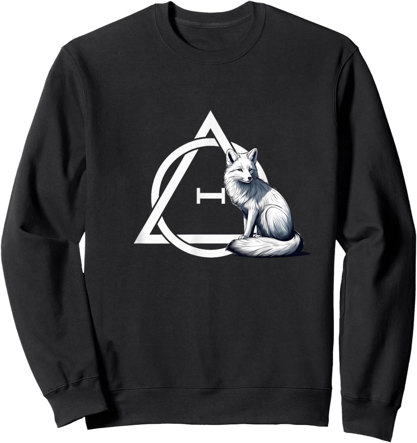 Theta Delta Symbol with Arctic Fox - Therian Sweatshirt - Sweatshirt | Black