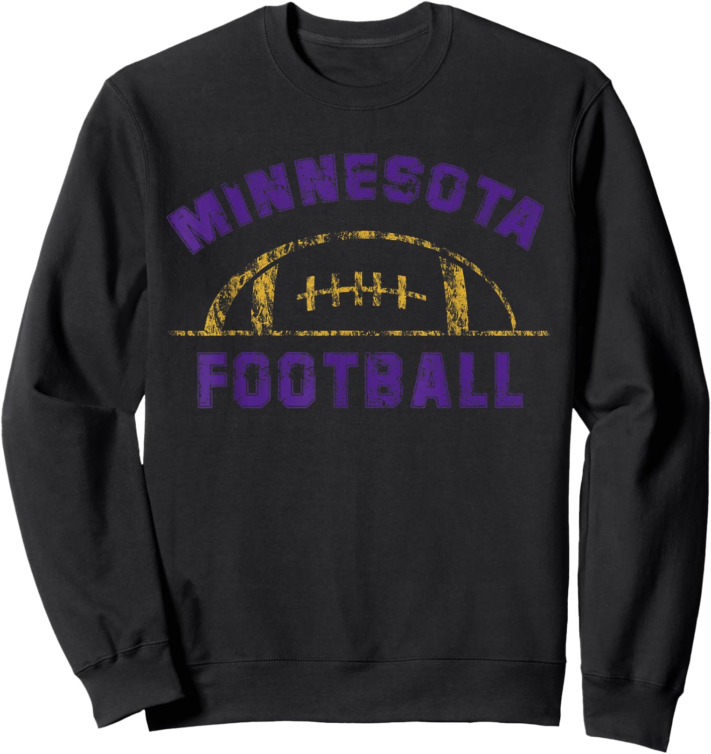 Minnesota Football | End Zone Game Day Distressed Vintage Sweatshirt - Sweatshirt | Black