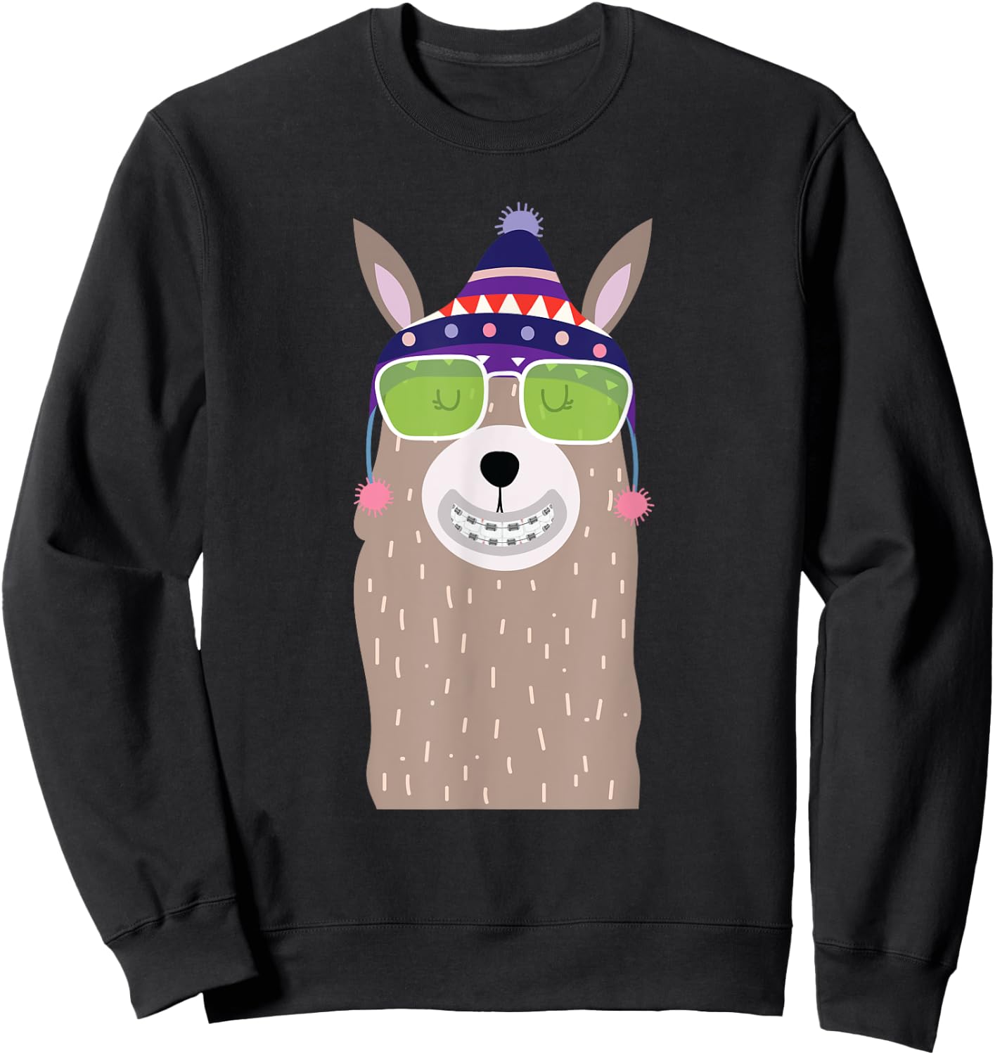 Orthodontist Animal Braces Boys Girls Kids Getting Braces Sweatshirt - Sweatshirt | Black