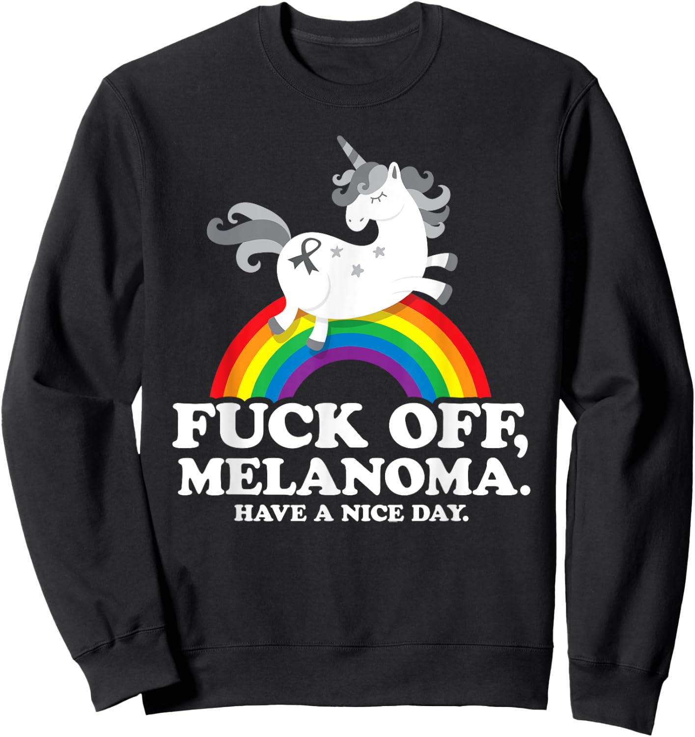 Melanoma Cancer Survivor Shirt | Fuck Melanoma Sweatshirt - Sweatshirt | Black