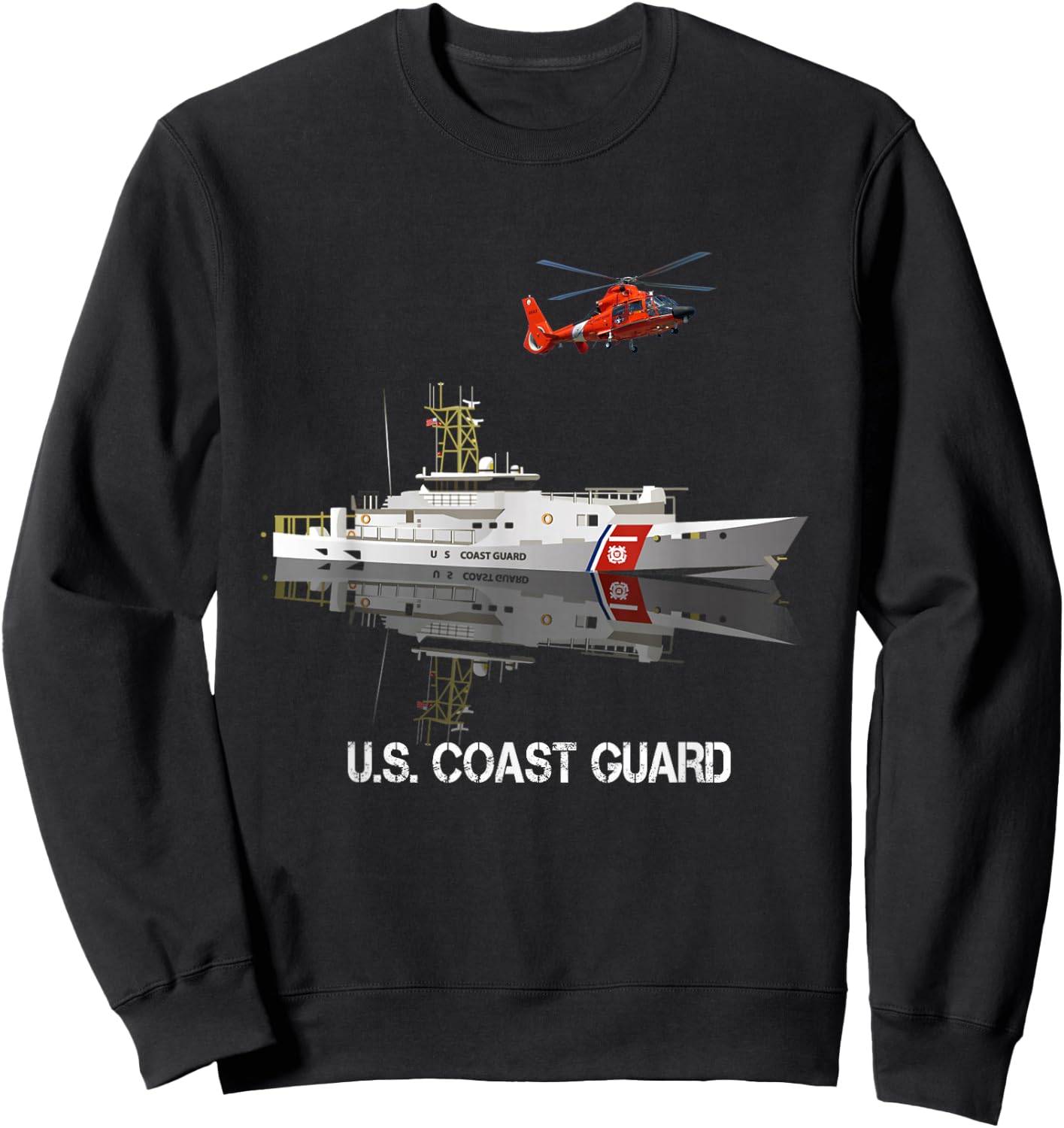 US Coast Guard Veteran T shirt Vintage USCG Veteran Gift Sweatshirt - Sweatshirt | Black