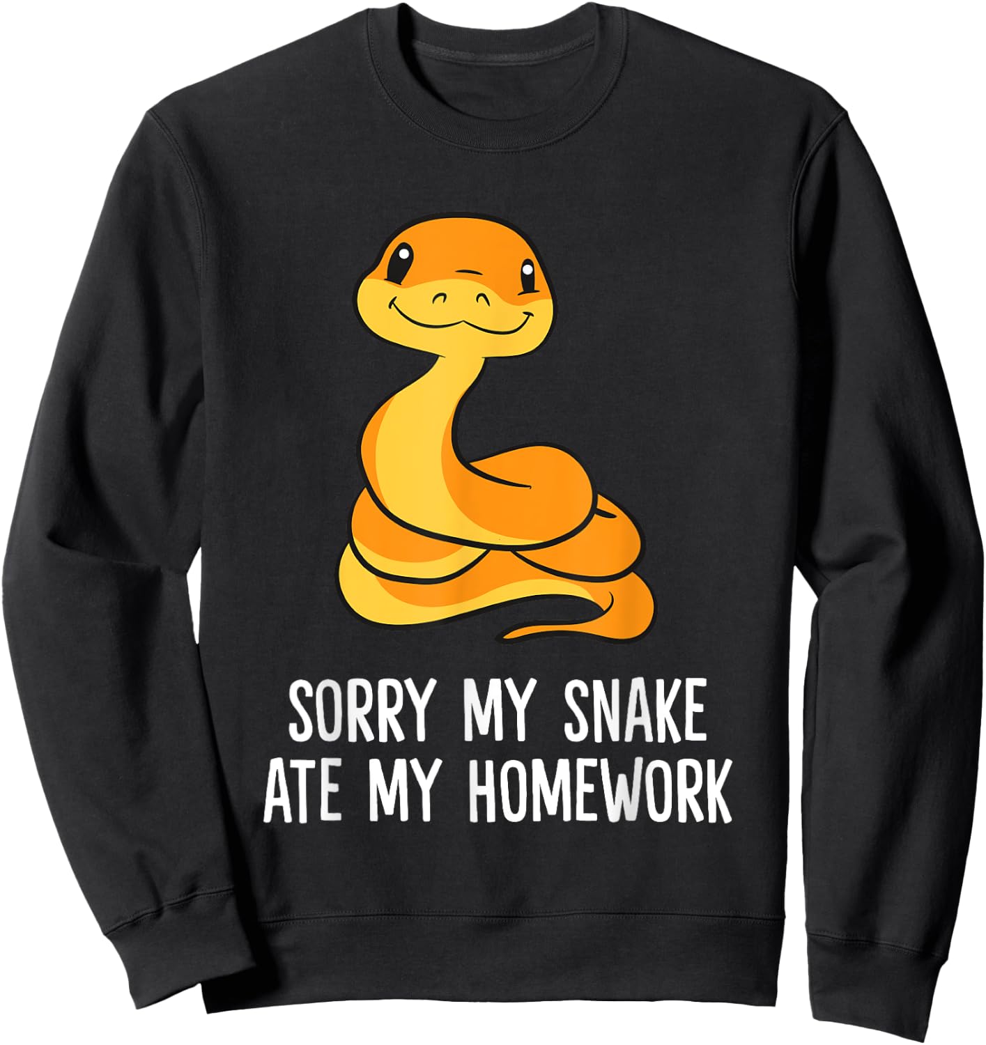 Snake Pet School Sorry, My Snake Ate Homework Sweatshirt - Sweatshirt | Black