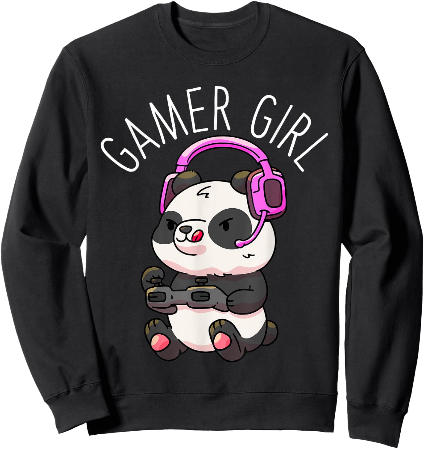Gamer Girl Panda Gaming Pandas Video Game Women Girls Gift Small Sweatshirt - Sweatshirt | Black