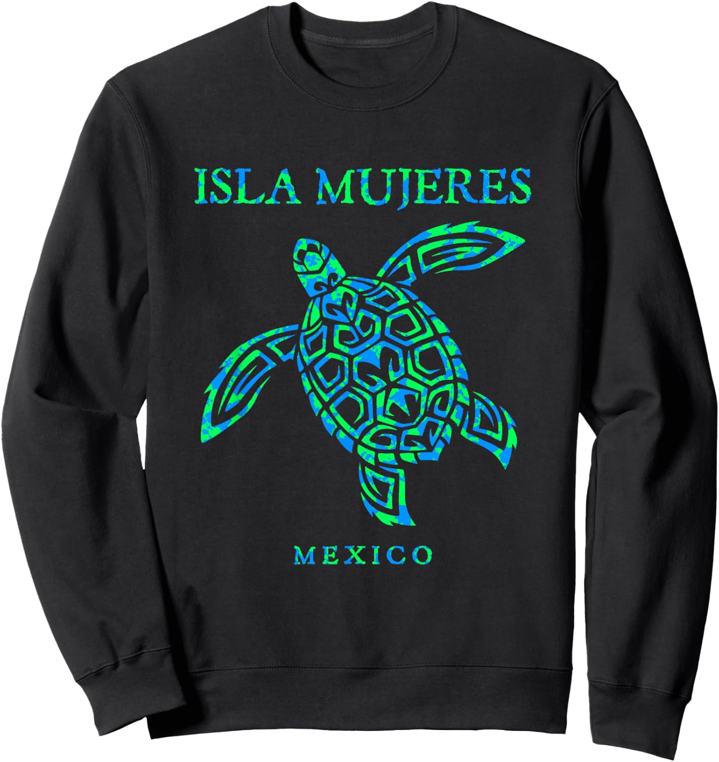 Isla Mujeres Mexico Souvenir Sea Turtle Colorful Boys Girls Sweatshirt - Sweatshirt | Black