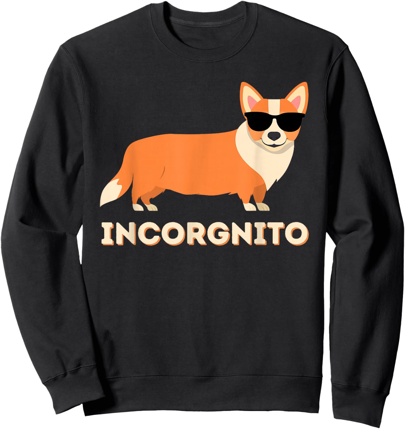 Incorgnito - Funny Welsh Corgi Owner Dog Lover Small Sweatshirt - Sweatshirt | Black