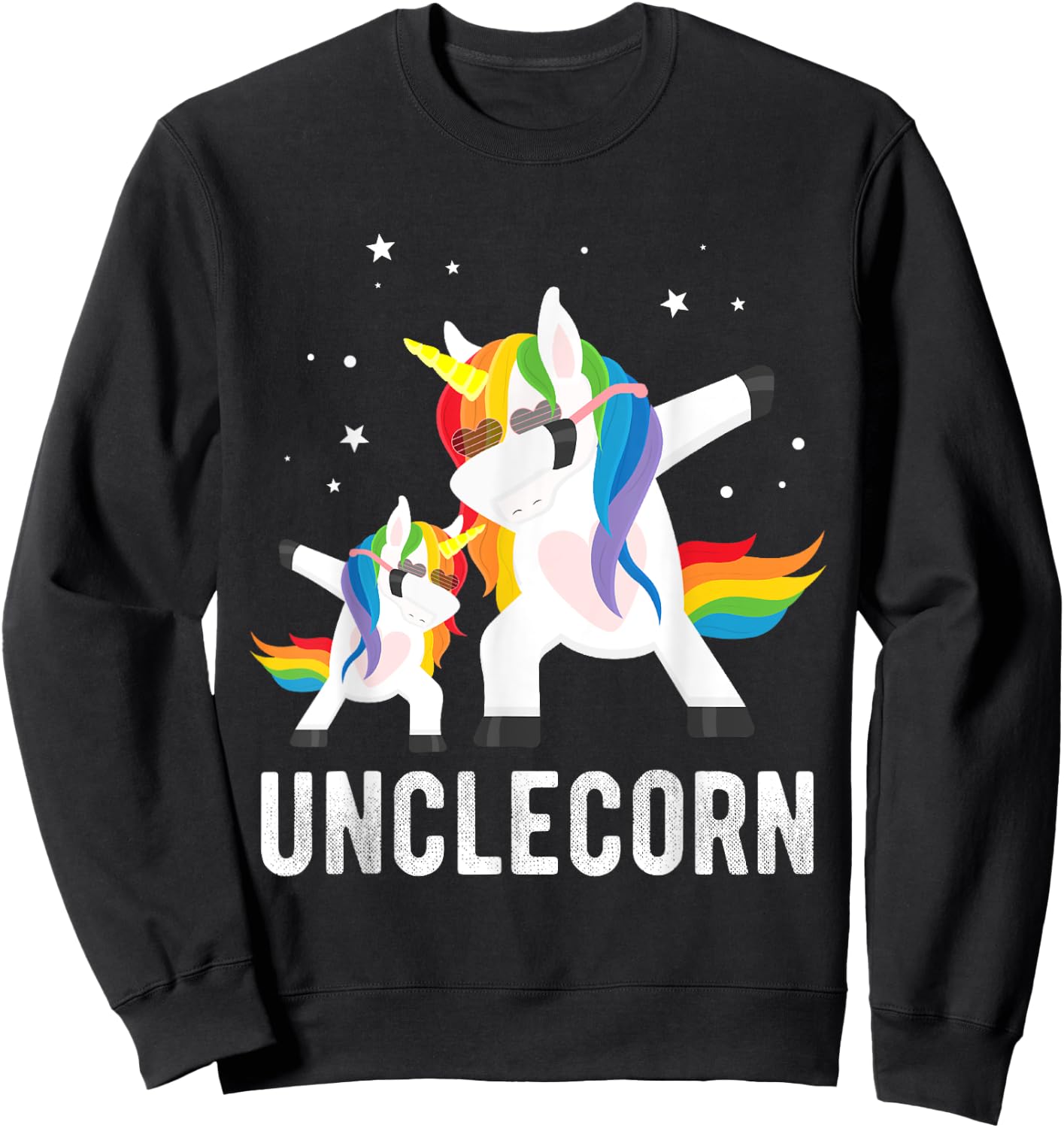 Dabbing Unclecorn, Funny Unicorn Lover for Uncle and Kid Sweatshirt - Sweatshirt | Black