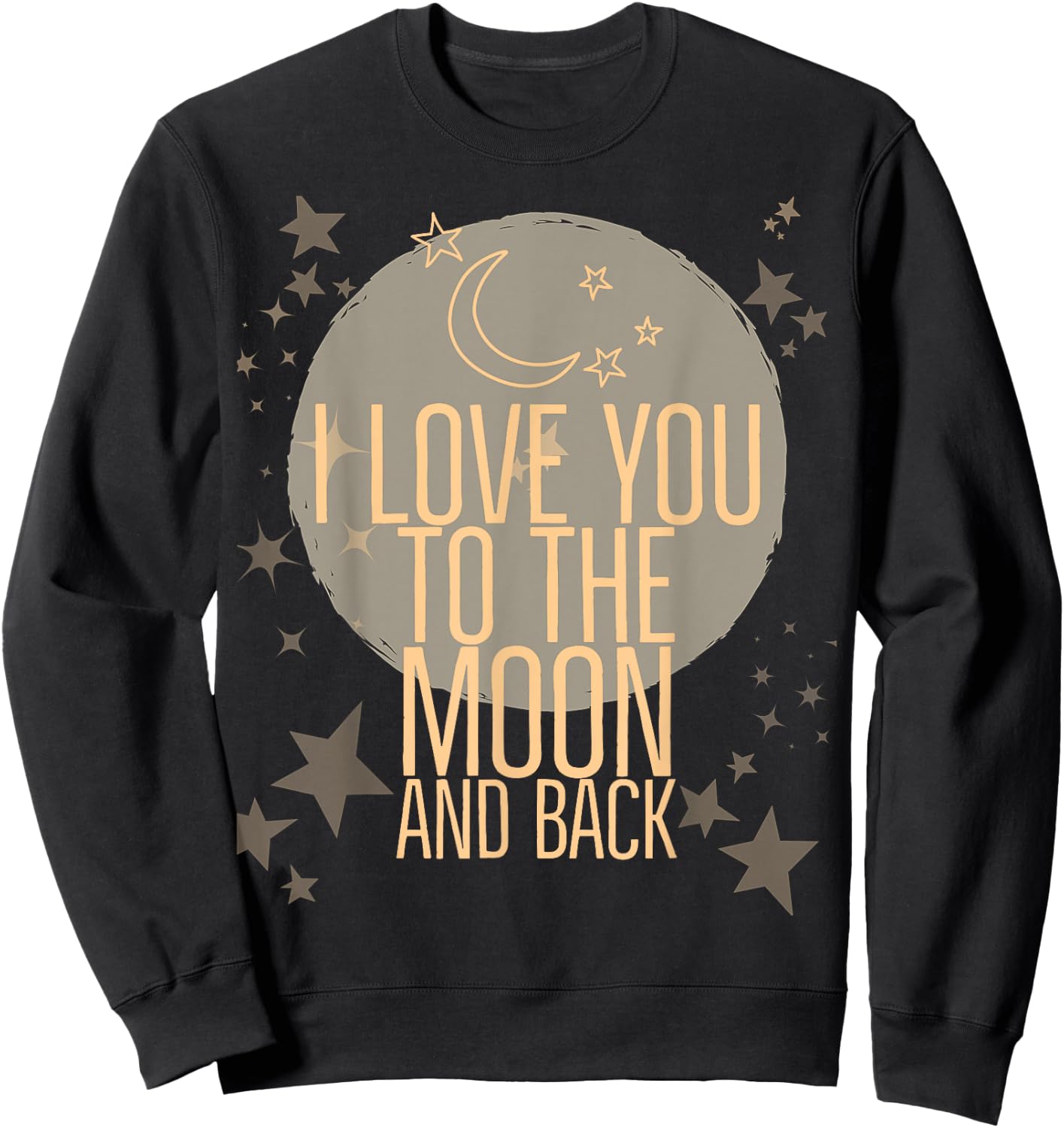 Vintage Moon and Stars PJ's Matching TOPS GIFT NIght Top Sweatshirt - Sweatshirt | Black