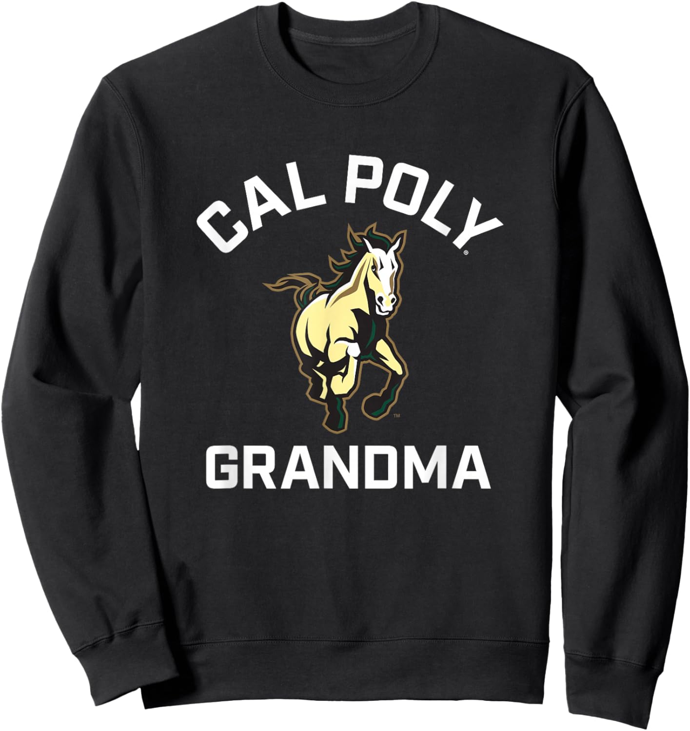 Cal Poly Mustangs Arched Grandma Sweatshirt - Sweatshirt | Black