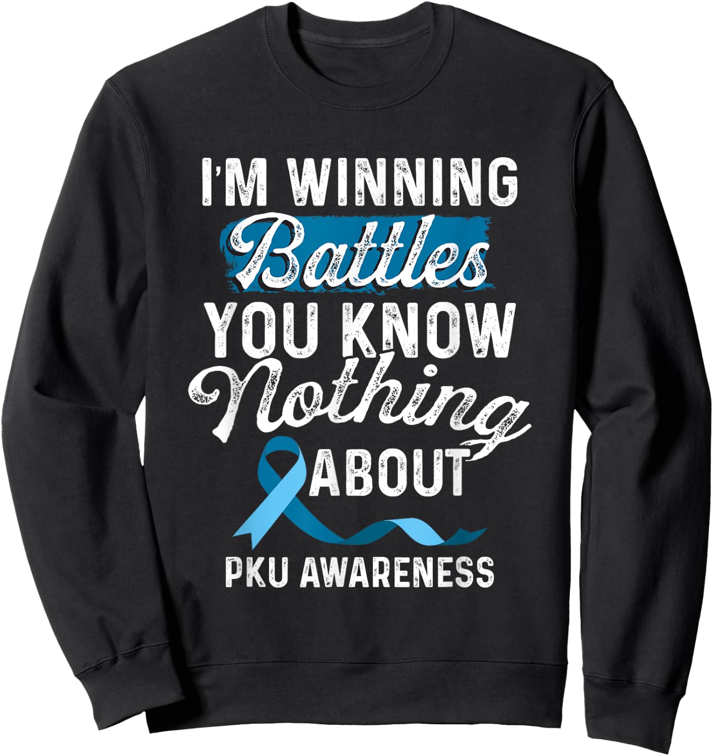 Phenylketonuria PKU Strong Warrior Unicorns Awareness Sweatshirt - Sweatshirt | Black