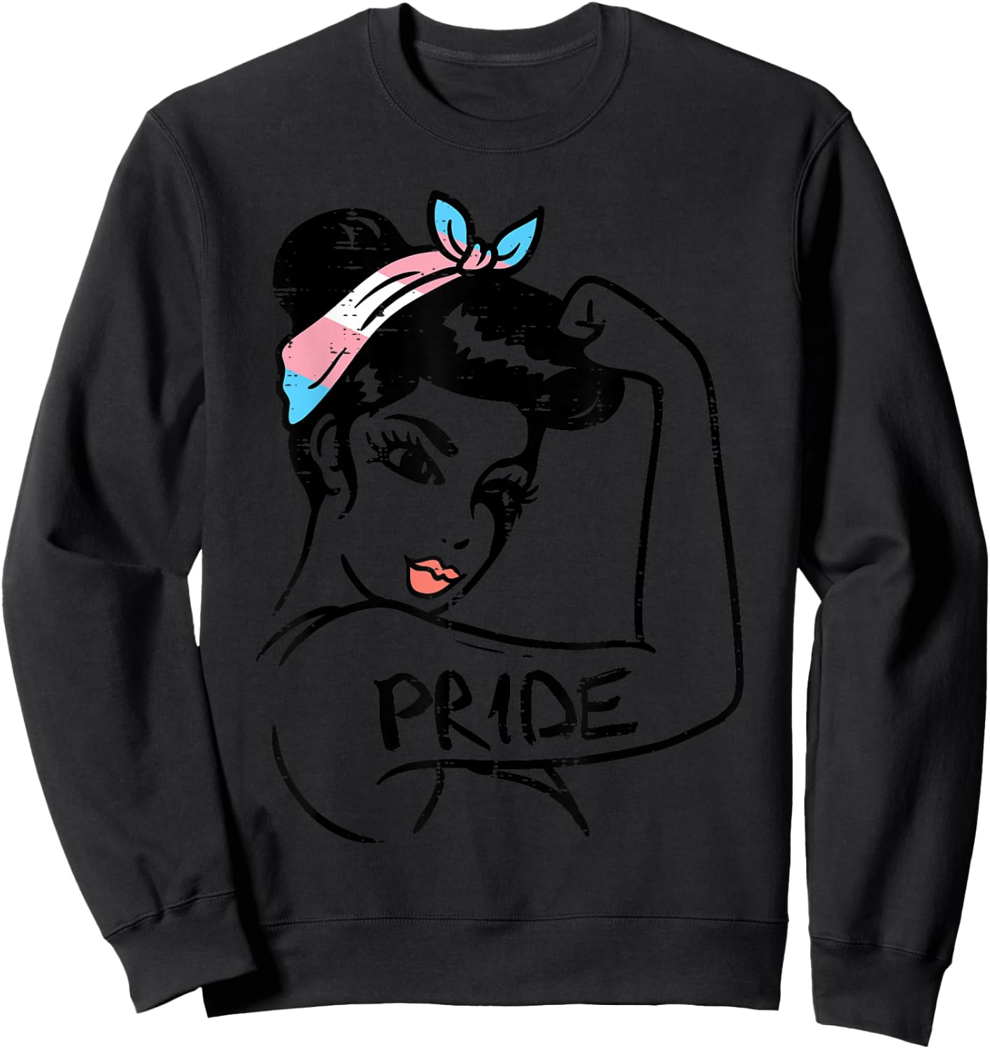 Unbreakable Strong Woman Transgender Trans Pride Flag Gift Sweatshirt - Sweatshirt | Black
