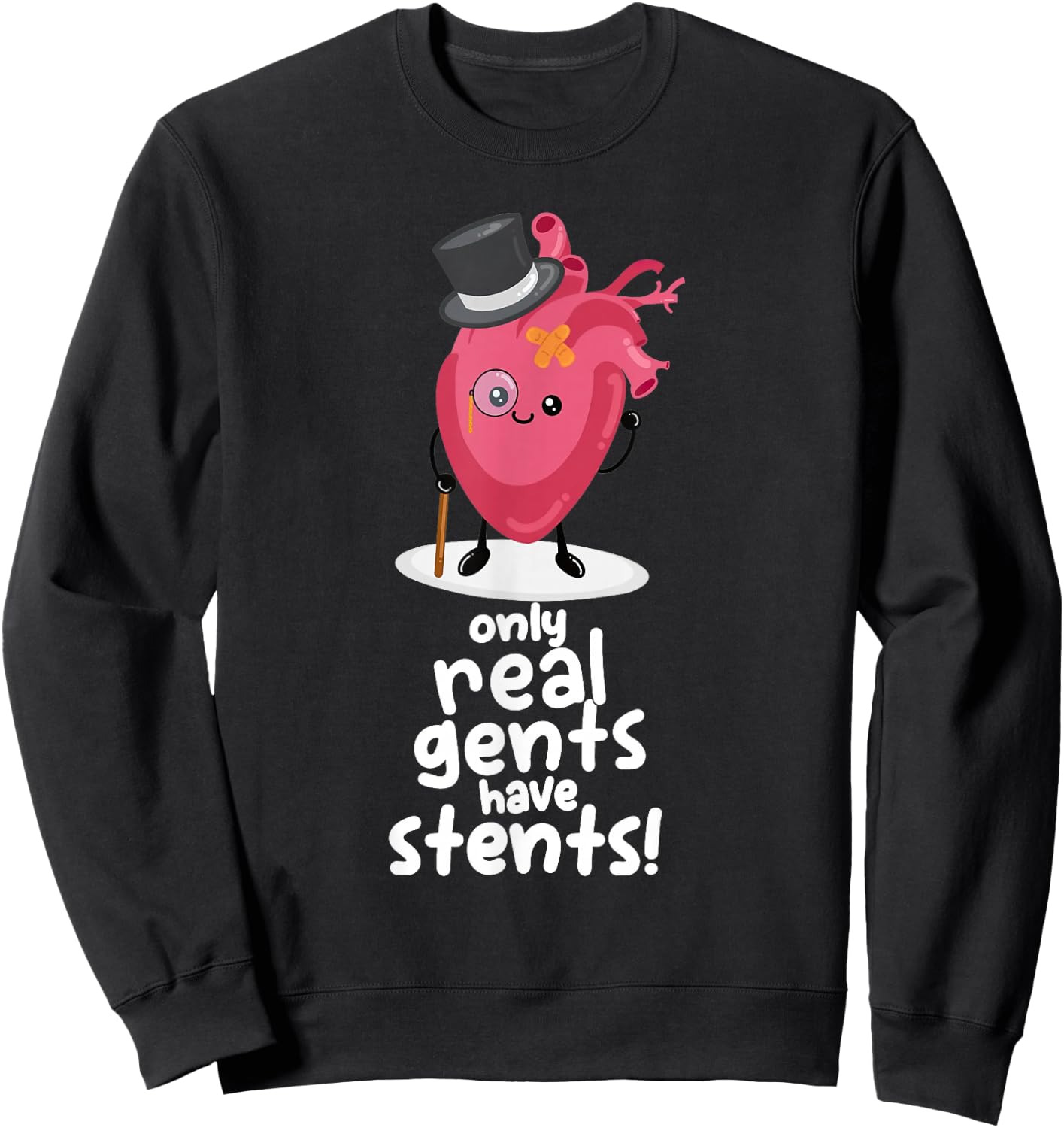 Stent Heart Surgery Recovery Only Real Gents Have Stents Sweatshirt - Sweatshirt | Black