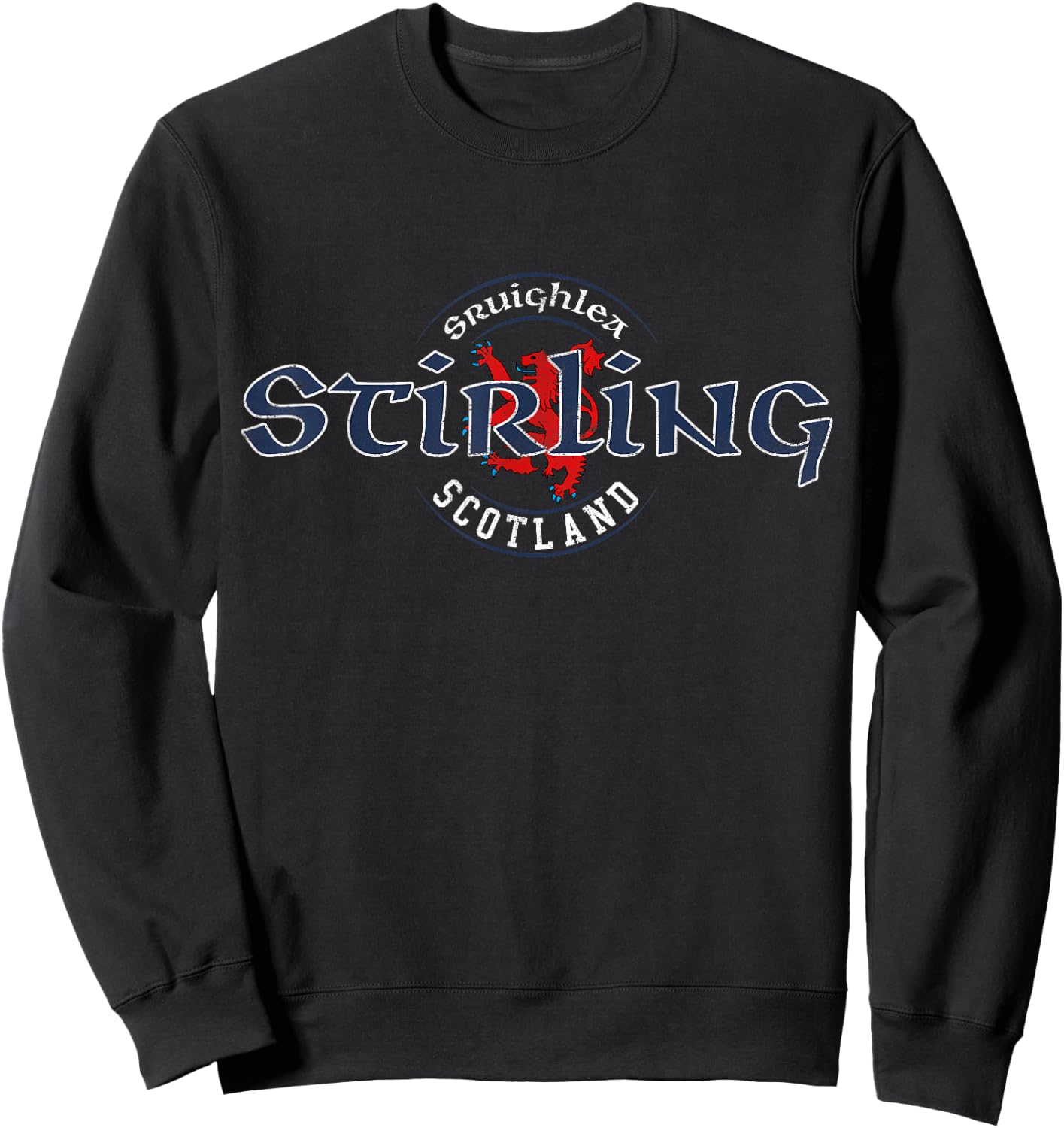 Stirling Scotland Scottish Lion Vintage Sweatshirt - Sweatshirt | Black