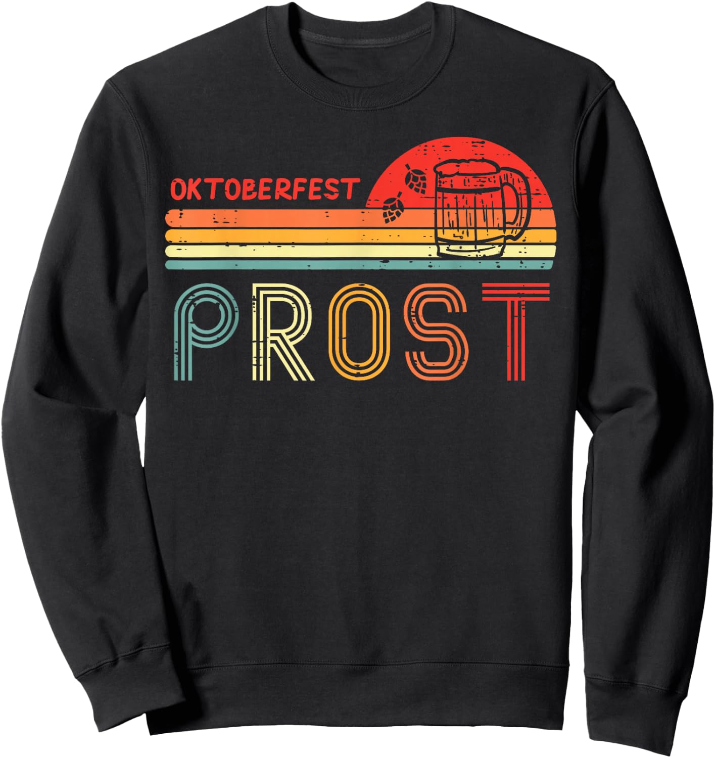 Oktoberfest Prost Retro German Bavaria Costume Men Women Kid Sweatshirt - Sweatshirt | Black