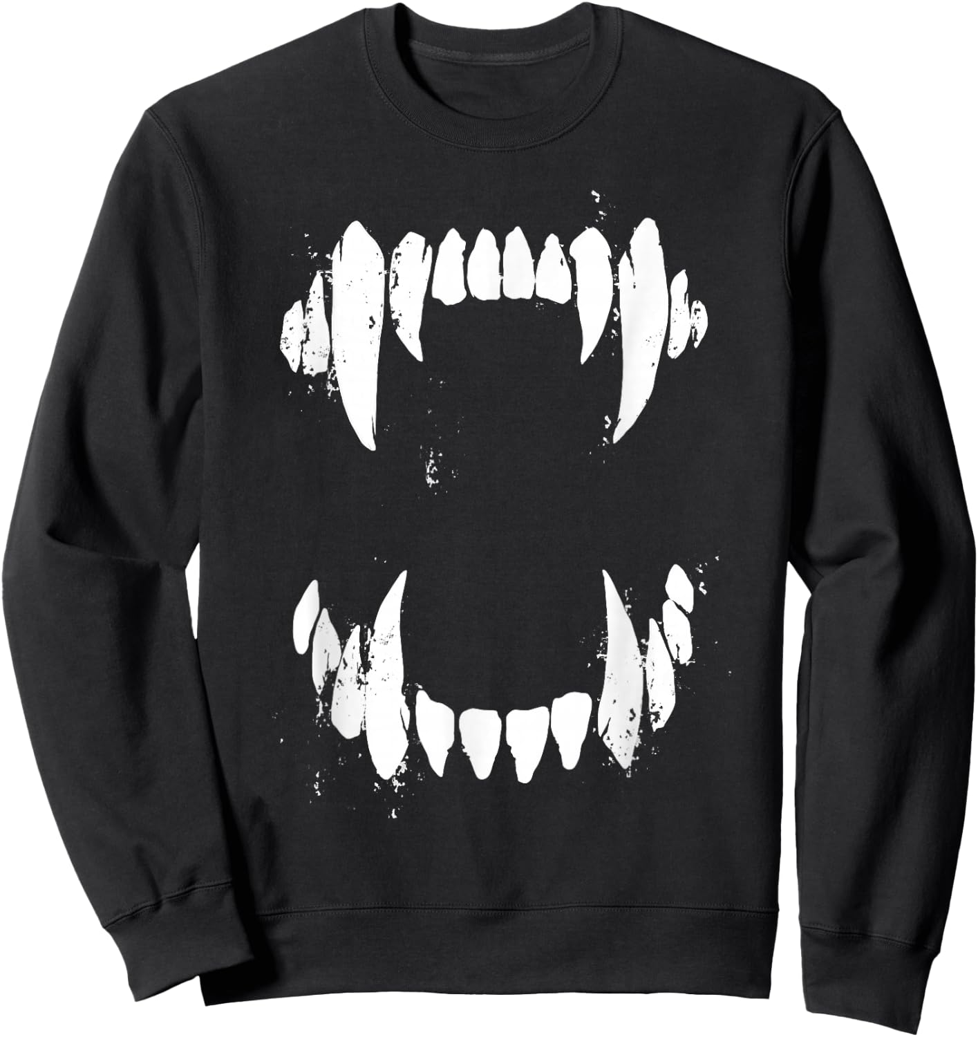 Halloween Horror Wolf Dog Vampire Monster Teeth Costume Sweatshirt - Sweatshirt | Black